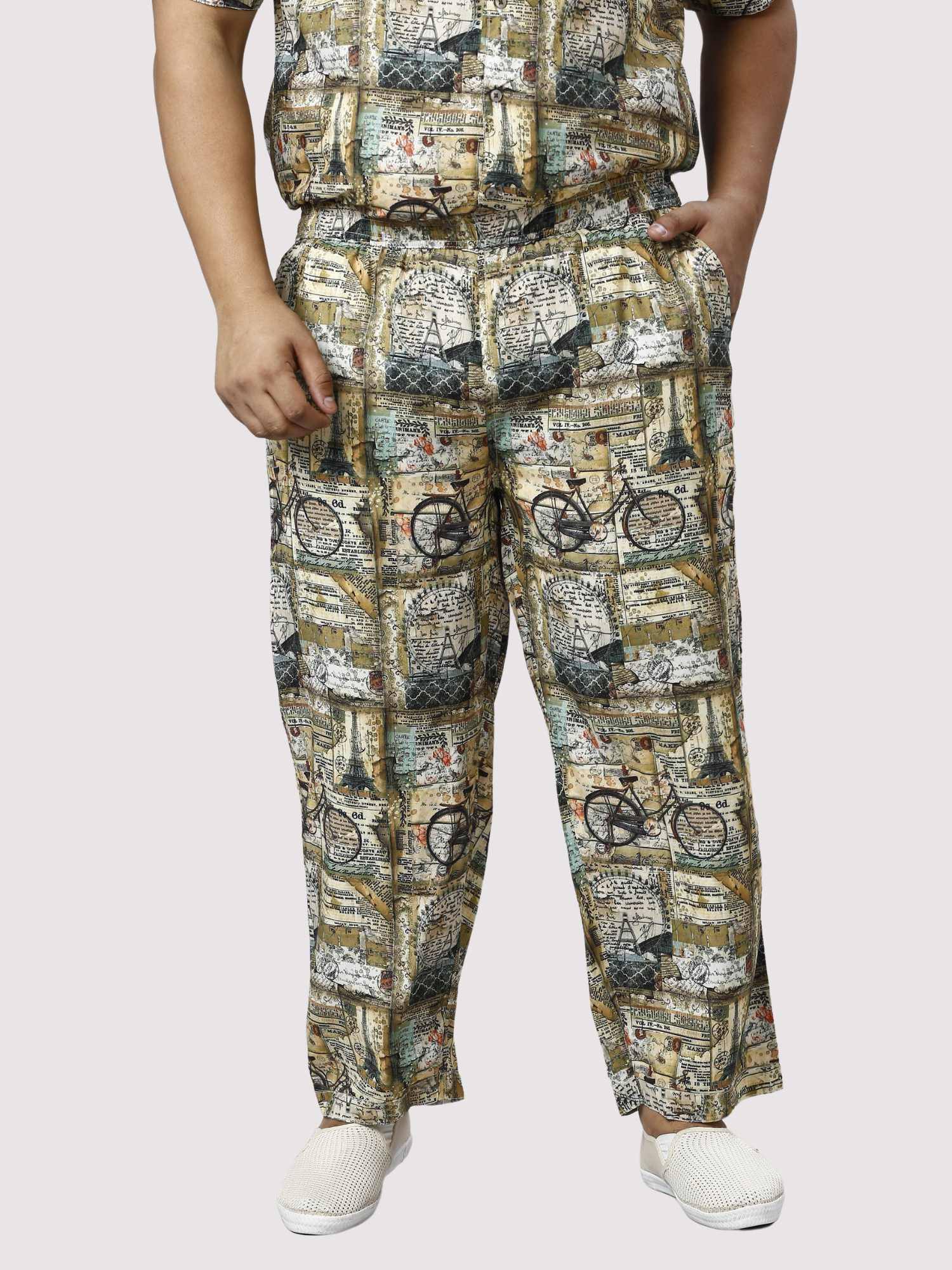 Cycle Bustle Digital Printed Full Co-ords Set Men's Plus Size - Guniaa Fashions