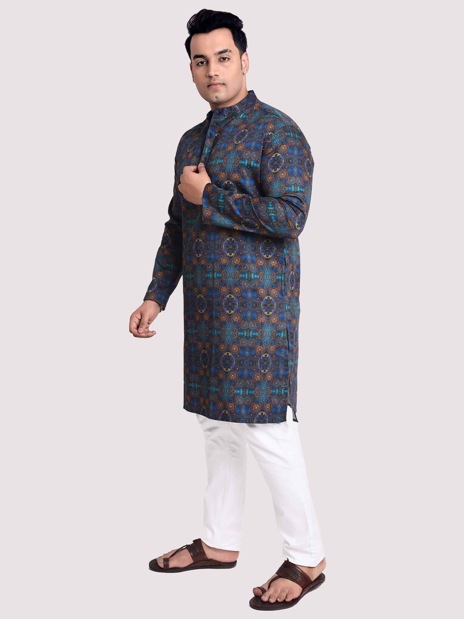 Dark Magic Digital Printed Kurta Men's Plus Size - Guniaa Fashions