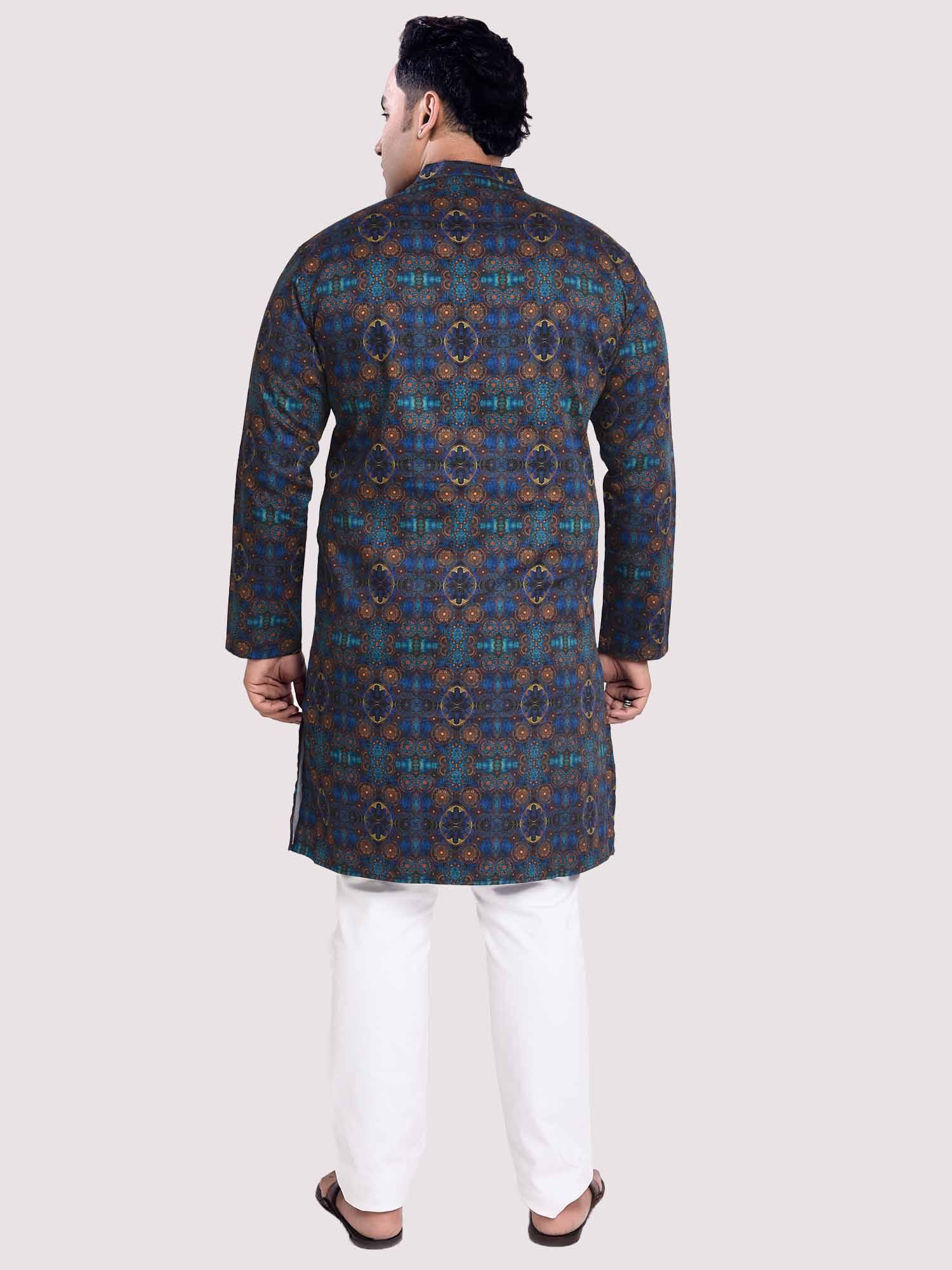Dark Magic Digital Printed Kurta Men's Plus Size - Guniaa Fashions