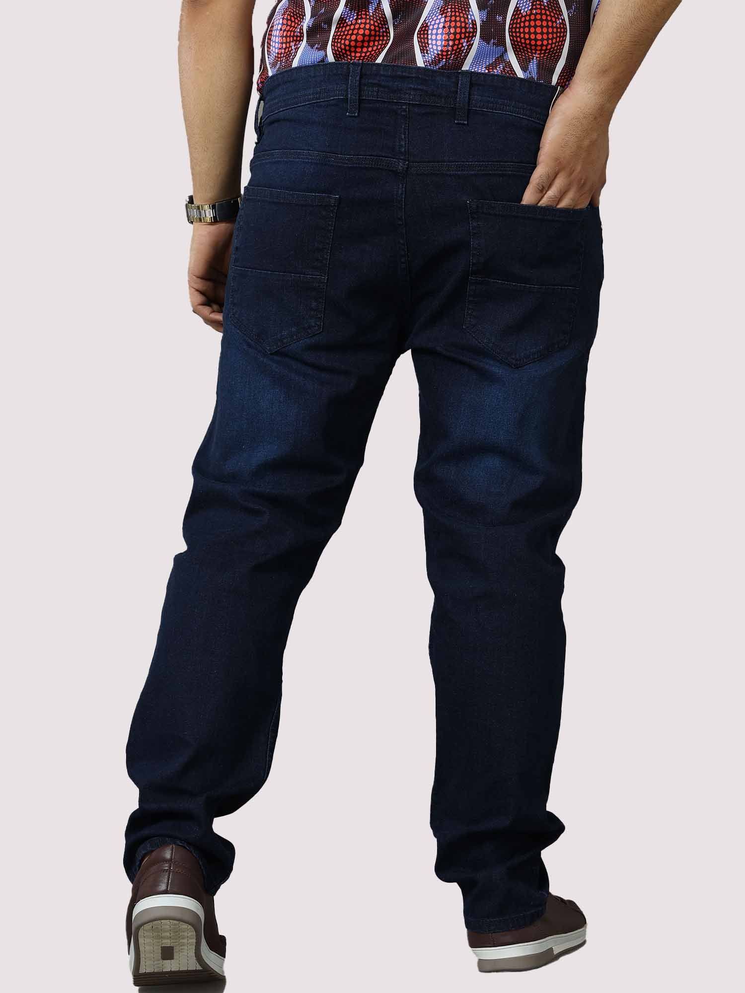 Deep Blue Stretchable Jeans Men's Plus Size - Guniaa Fashions
