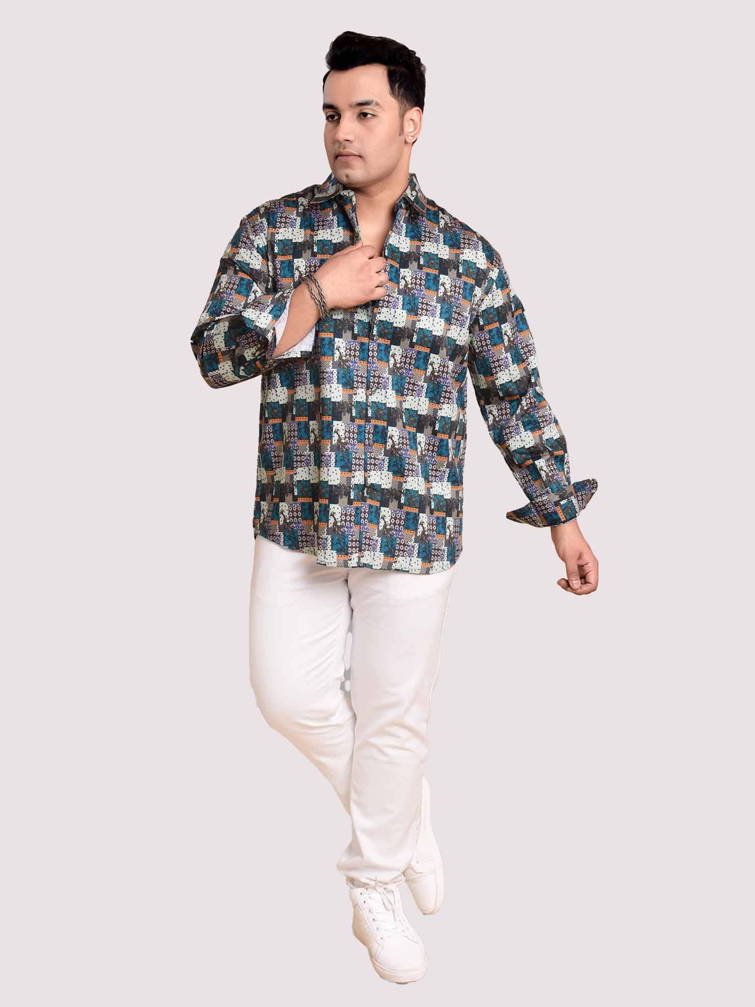 Dots and Checks Printed Cotton Full sleeve Men's Plus size - Guniaa Fashions