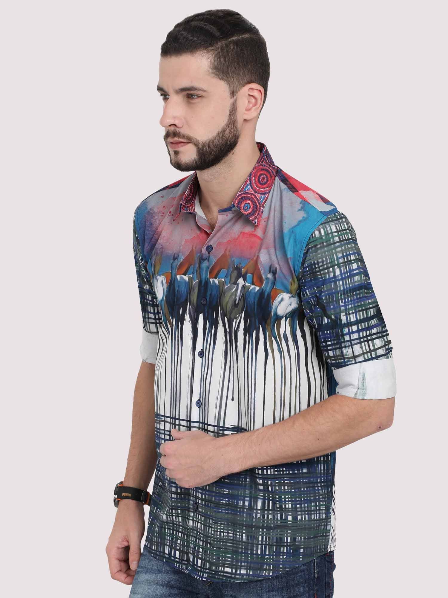 Dropping Horse Party Wear Shirt - Guniaa Fashions