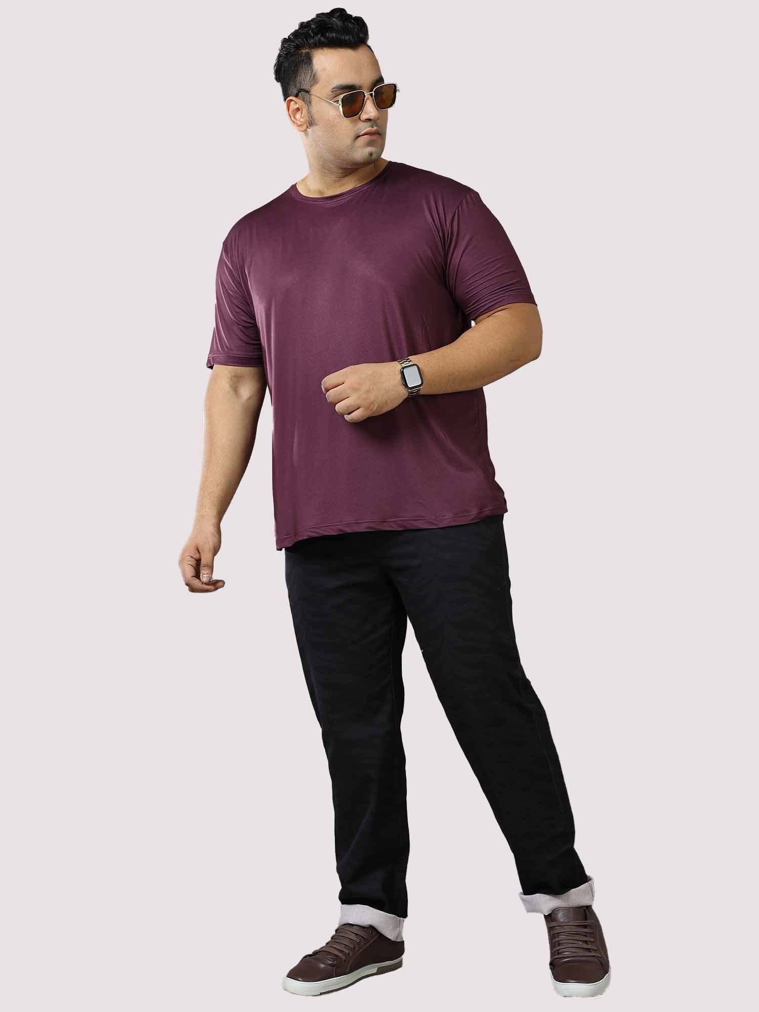 Eli Black Printed Twill Lycra Trouser Men's Plus Size - Guniaa Fashions