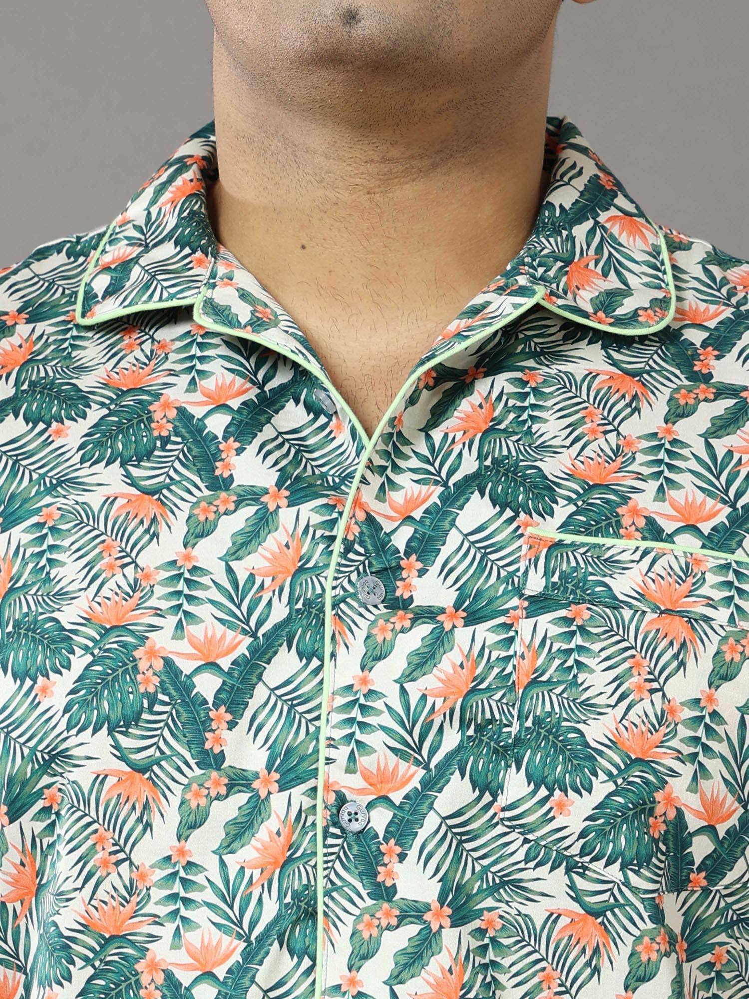 Emberald Tropics Half Sleeve Co-Ords