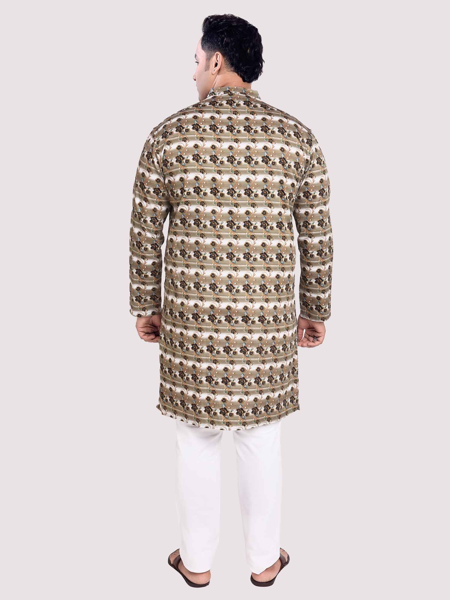 Flower Bed Digital Printed Kurta Men's Plus Size - Guniaa Fashions