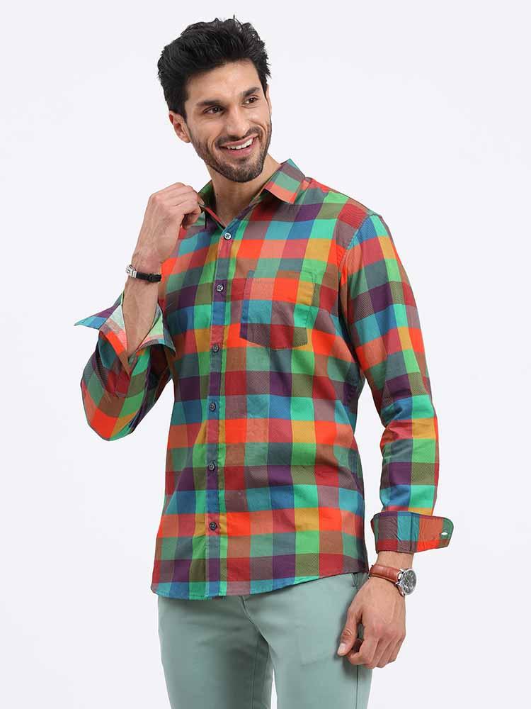 Genius Checks Printed Full Sleeve Shirt - Guniaa Fashions
