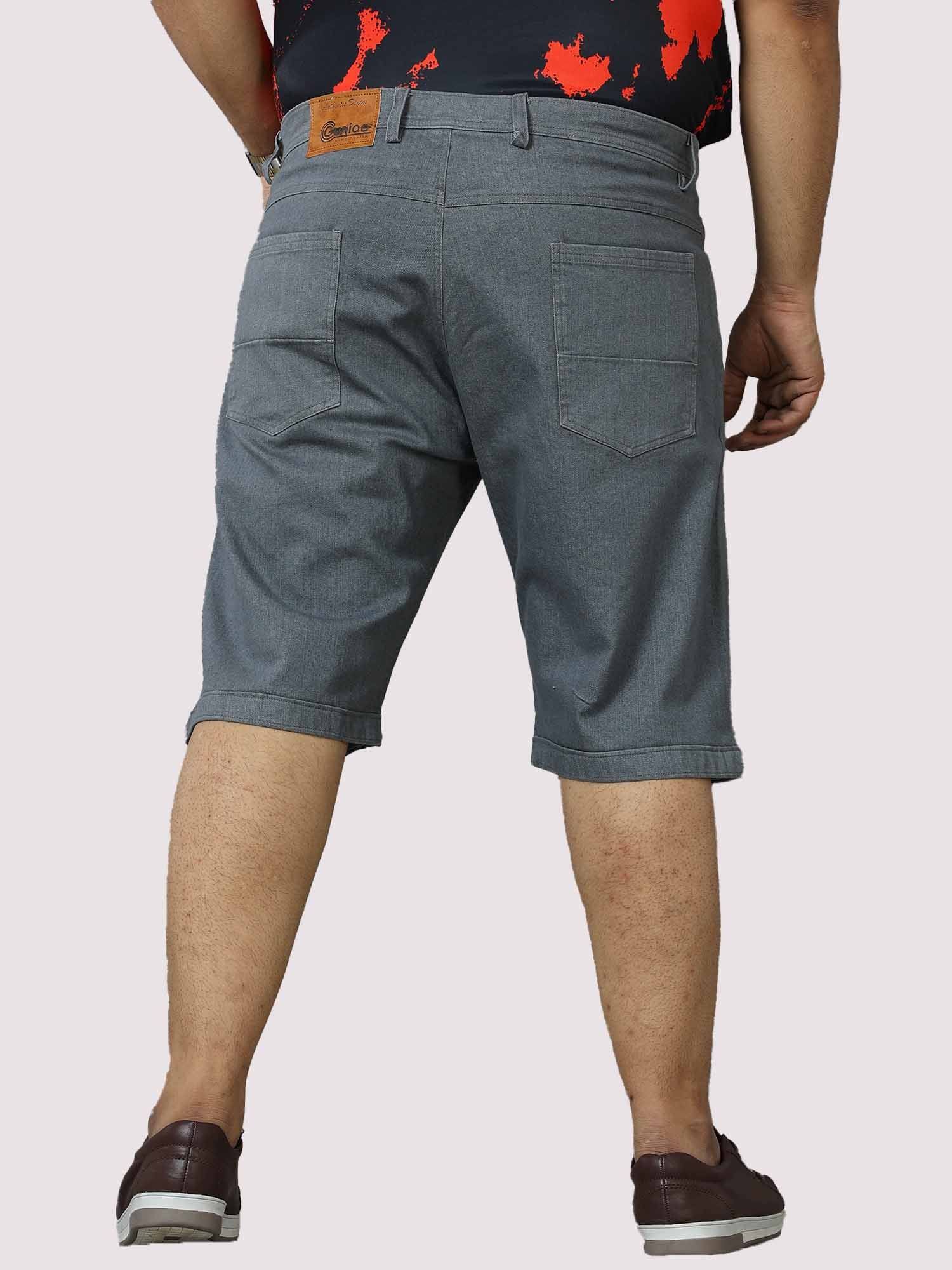 Gray Denim Shorts Men's Plus Size - Guniaa Fashions