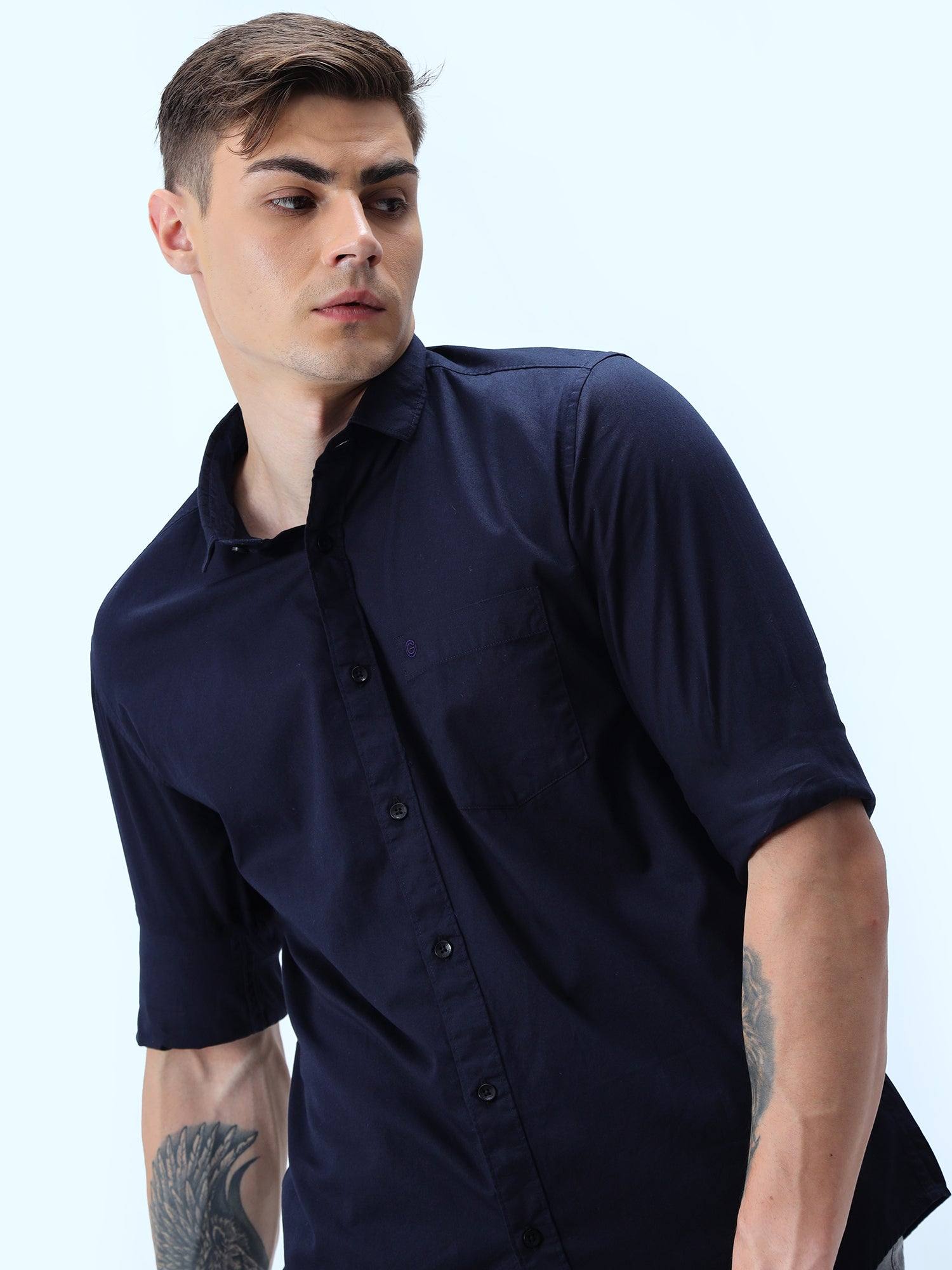 Houston Blue Wave Cotton Full Sleeve Shirt - Guniaa Fashions