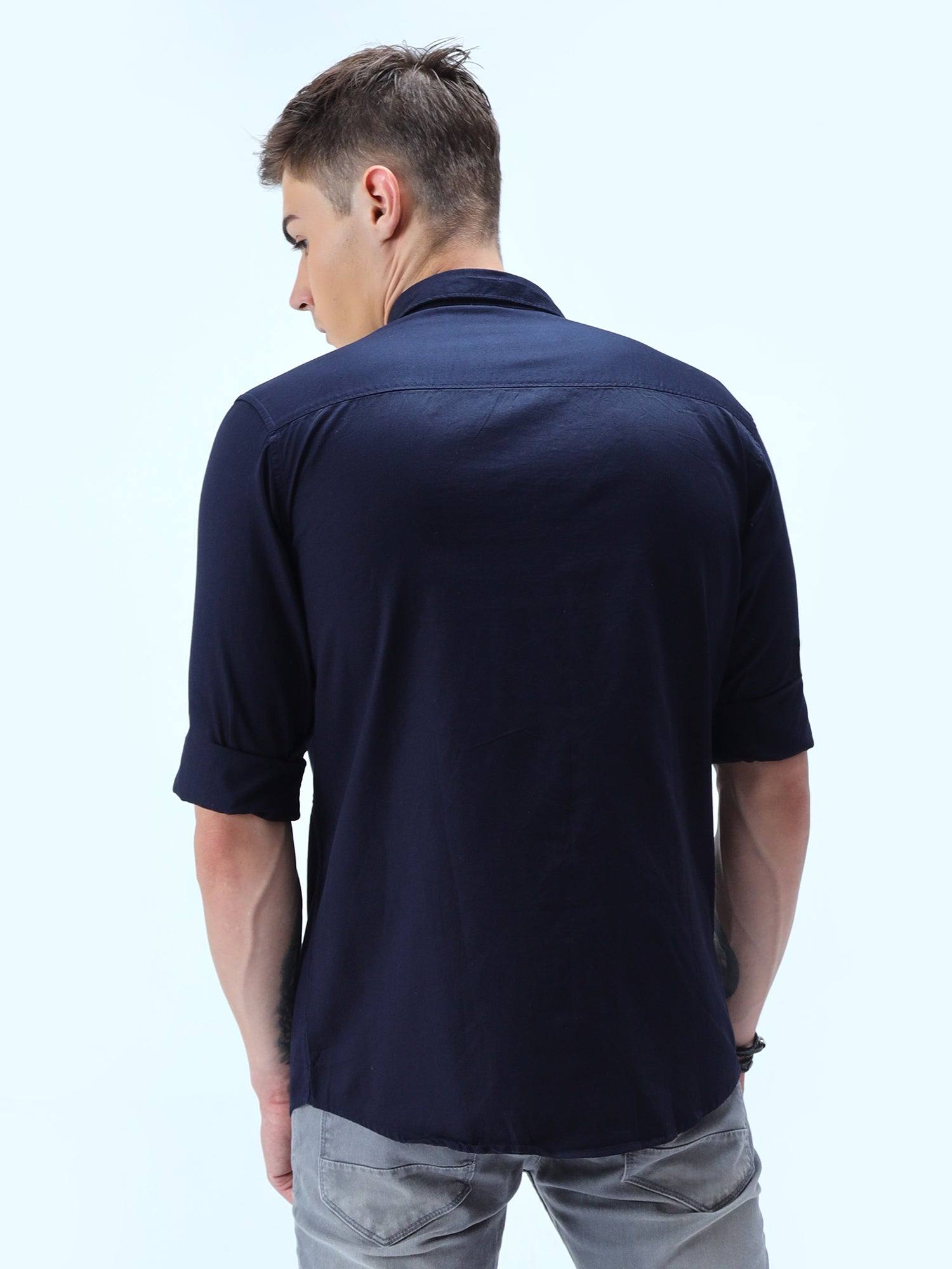 Houston Blue Wave Cotton Full Sleeve Shirt - Guniaa Fashions