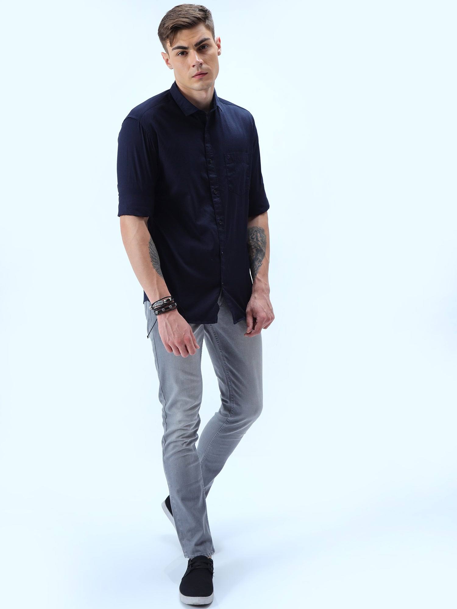 Houston Blue Wave Cotton Full Sleeve Shirt - Guniaa Fashions