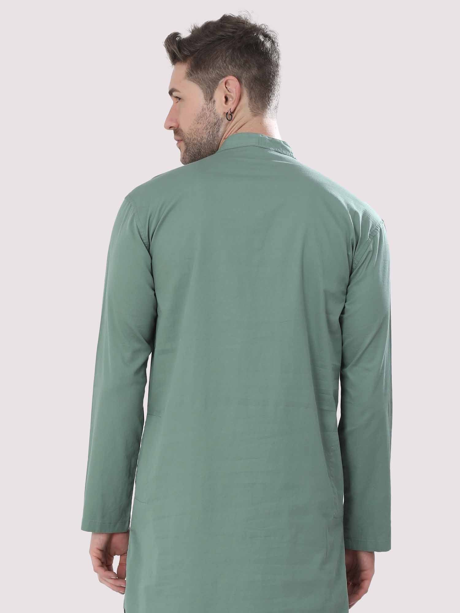 Hunter Green Solid Kurta - Guniaa Fashions