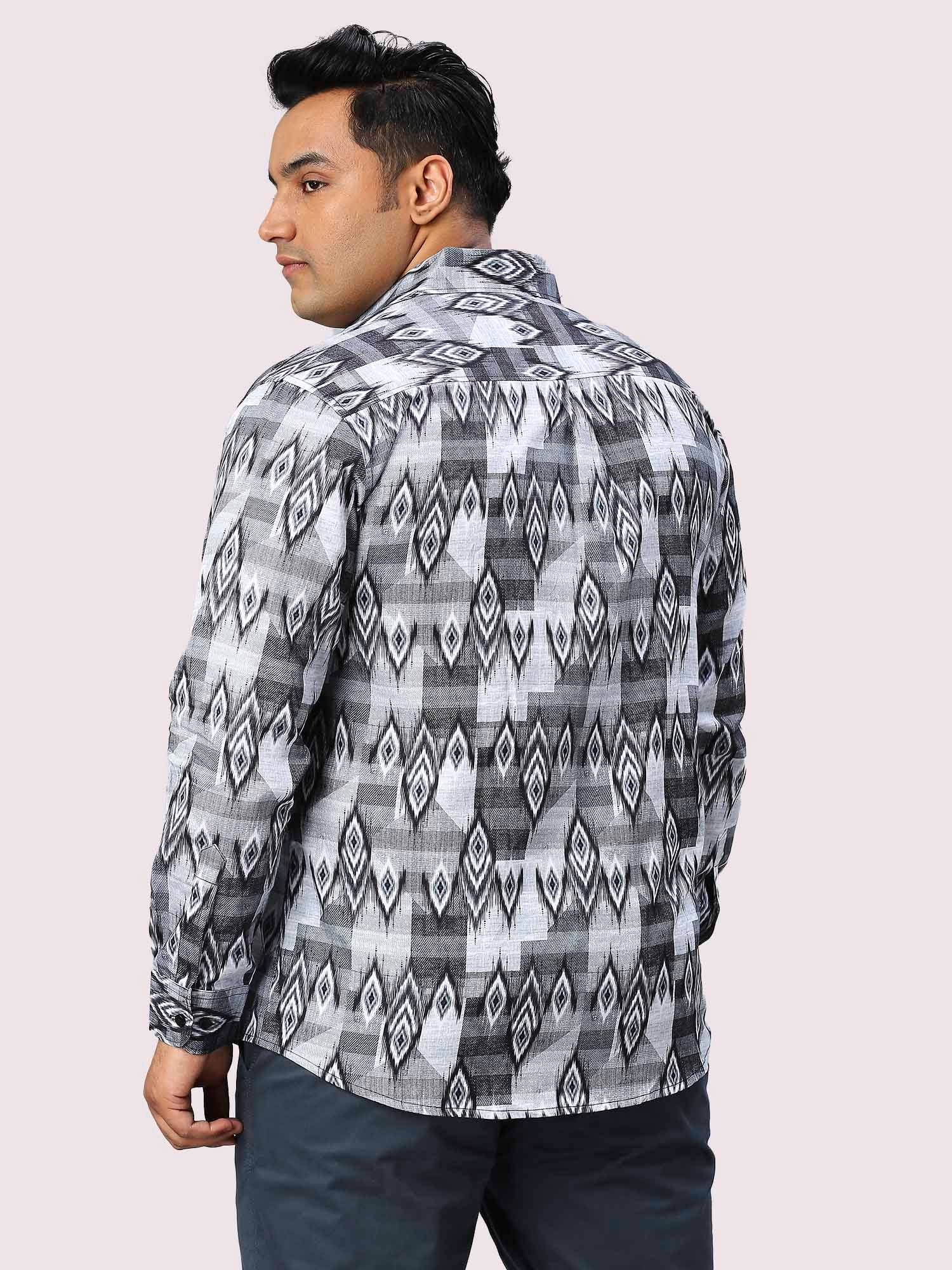 Iron Digital Printed Full Sleeve Shirt Men's Plus Size - Guniaa Fashions