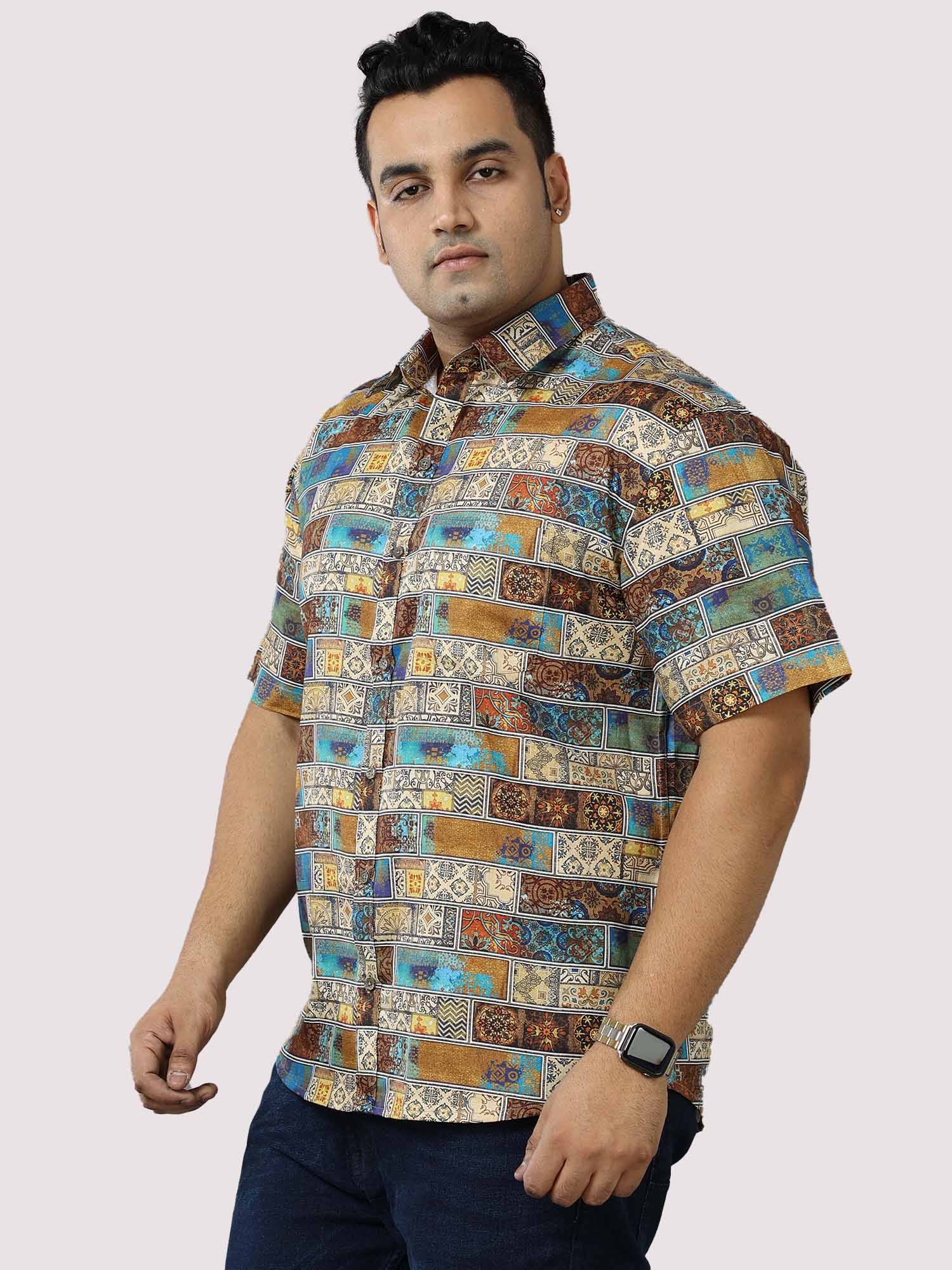 King Mens Printed Casual Half Shirt Men's Plus Size - Guniaa Fashions