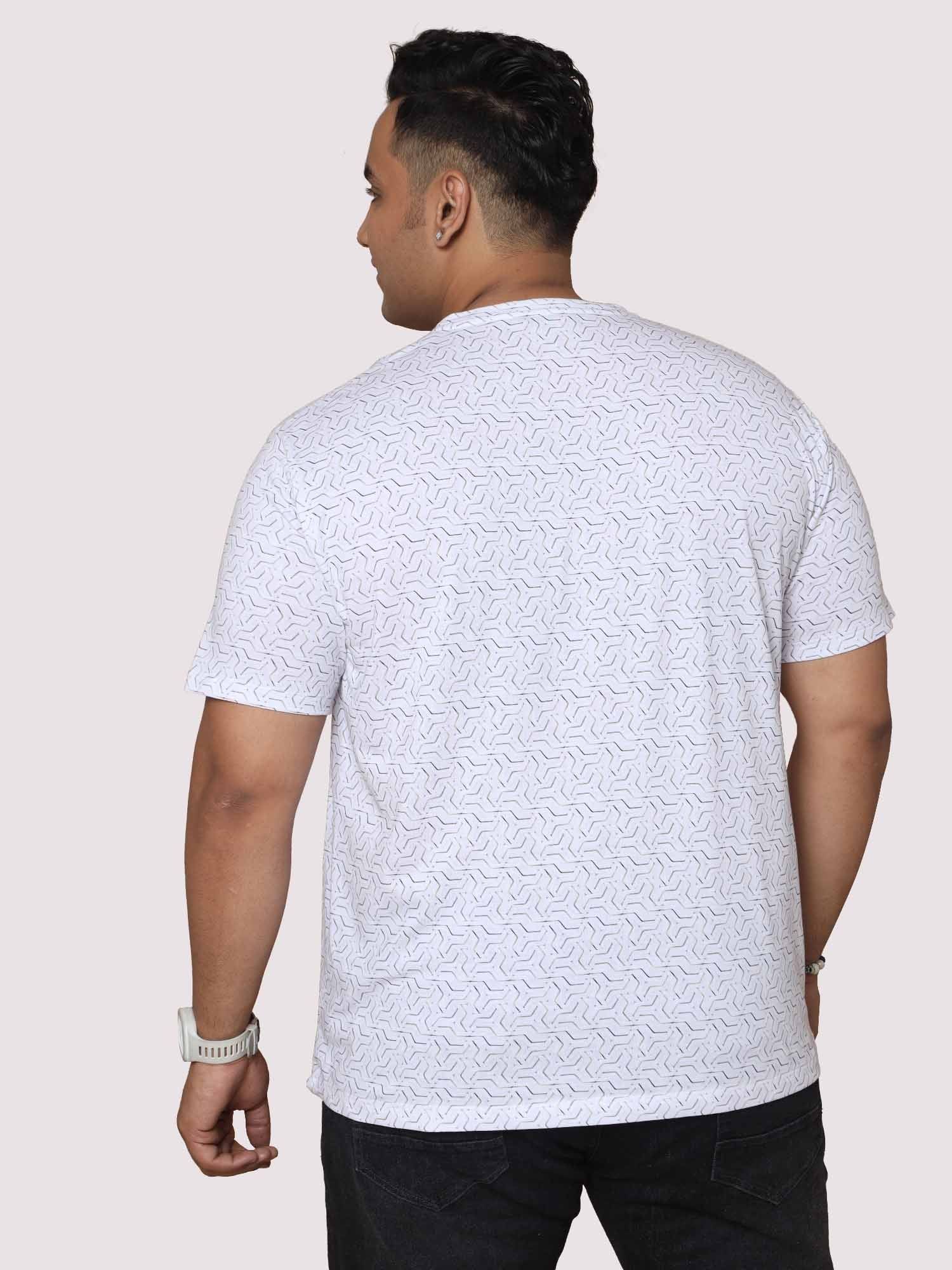 Men Plus Size Abstract Geometric Pattern Digital Printed Round Neck T-shirt - Guniaa Fashions