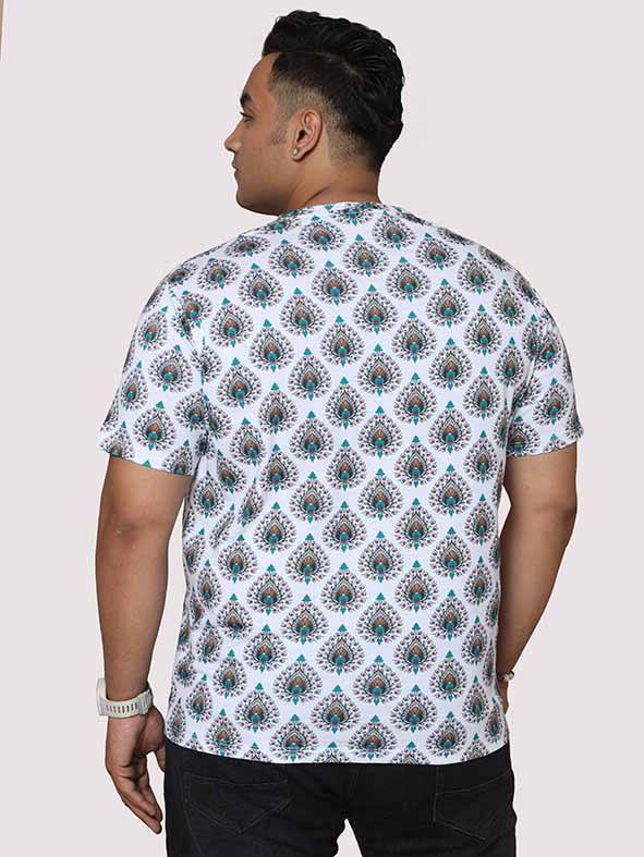 Men Plus Size Ethinic Pattern Digital Printed Round Neck T-Shirt - Guniaa Fashions