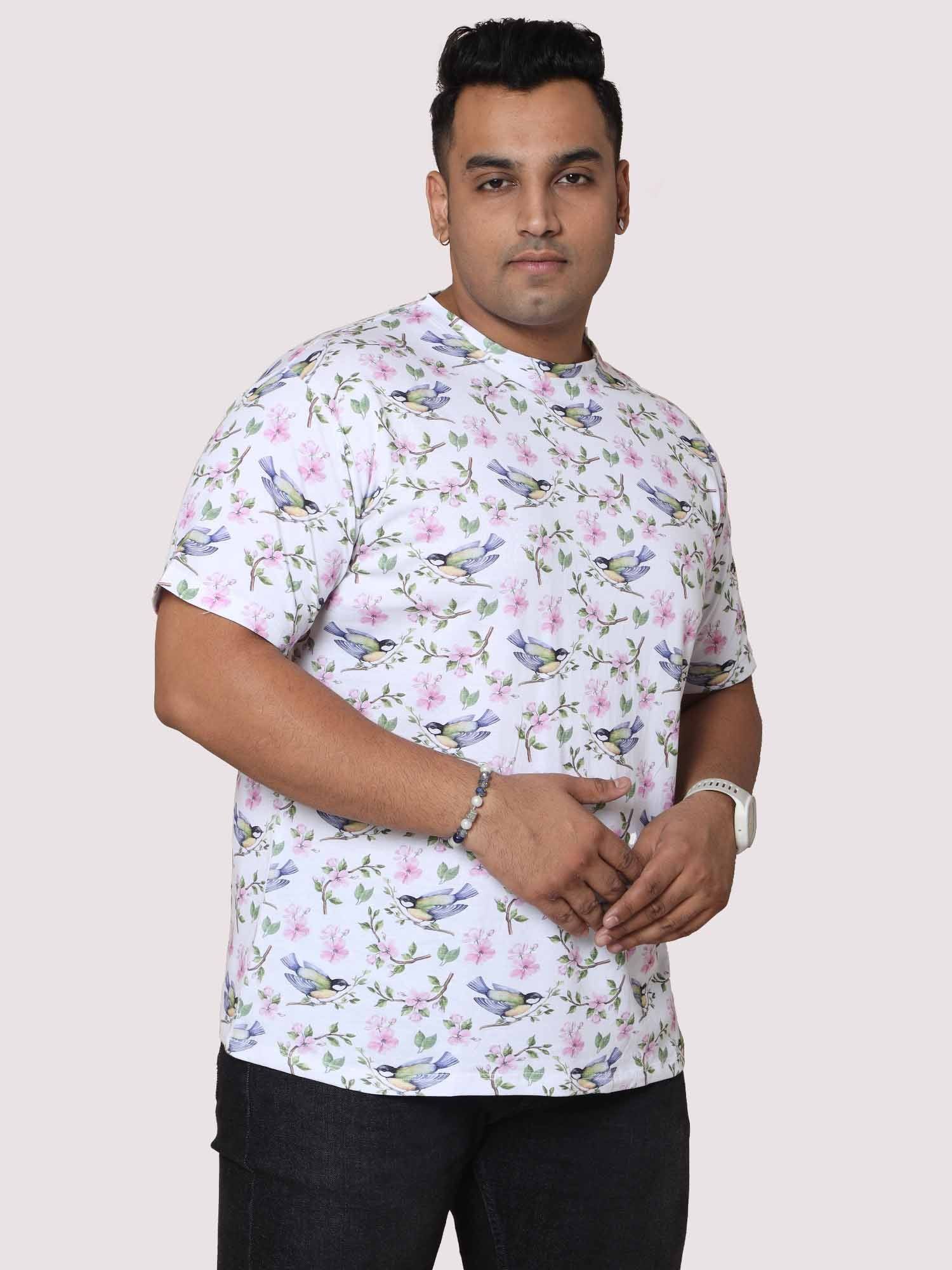 Men Plus Size Hummy Bird Digital Printed Round Neck T-shirt - Guniaa Fashions