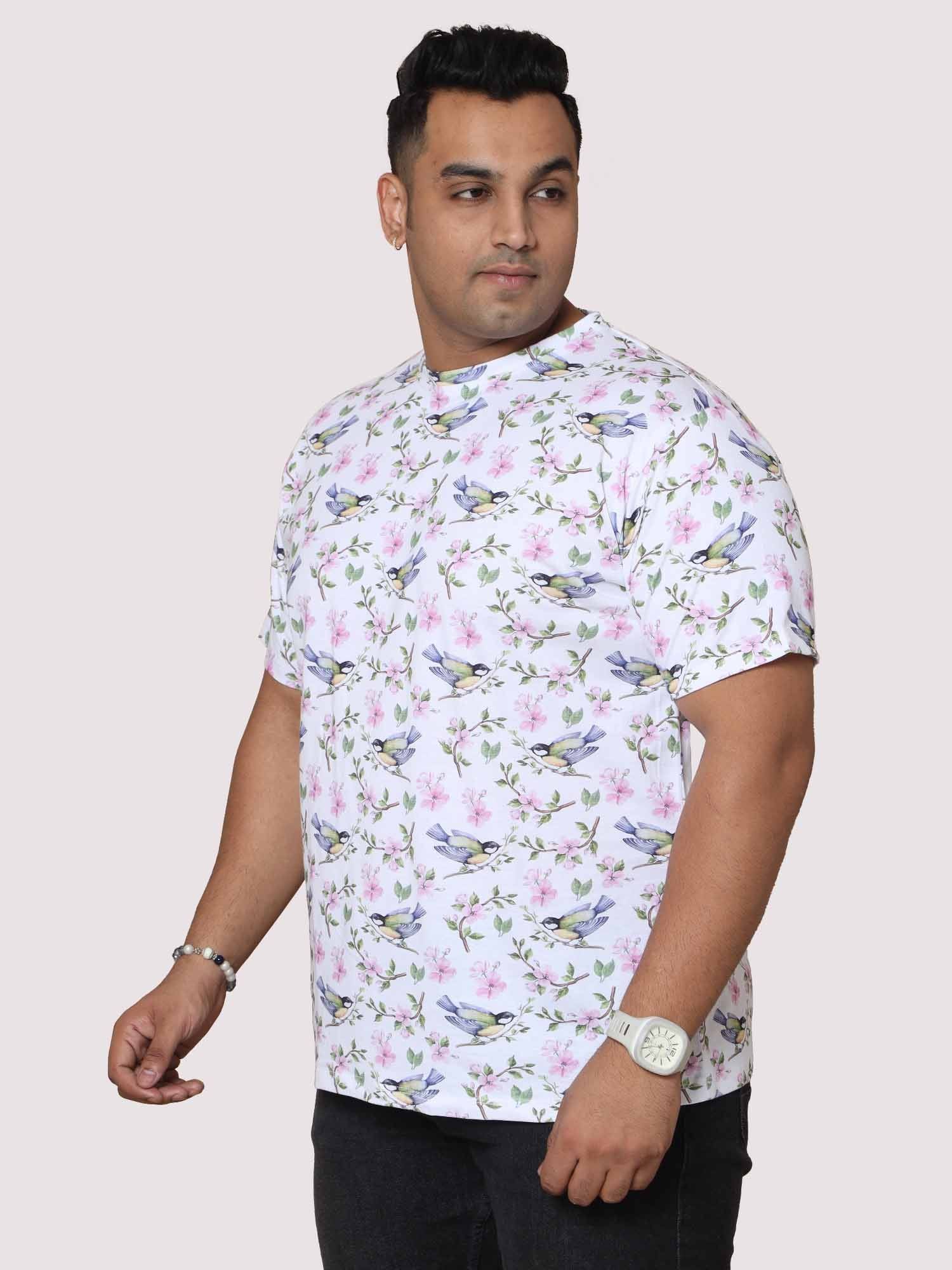 Men Plus Size Hummy Bird Digital Printed Round Neck T-shirt - Guniaa Fashions