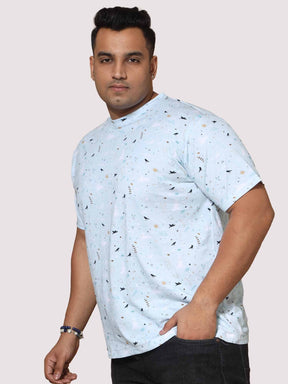 Men Plus Size Seth Light Blue Digital Printed Round Neck T-shirt - Guniaa Fashions