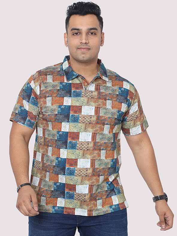 Men Plus SizeKing Digital Printed Polo Collar T-shirt - Guniaa Fashions