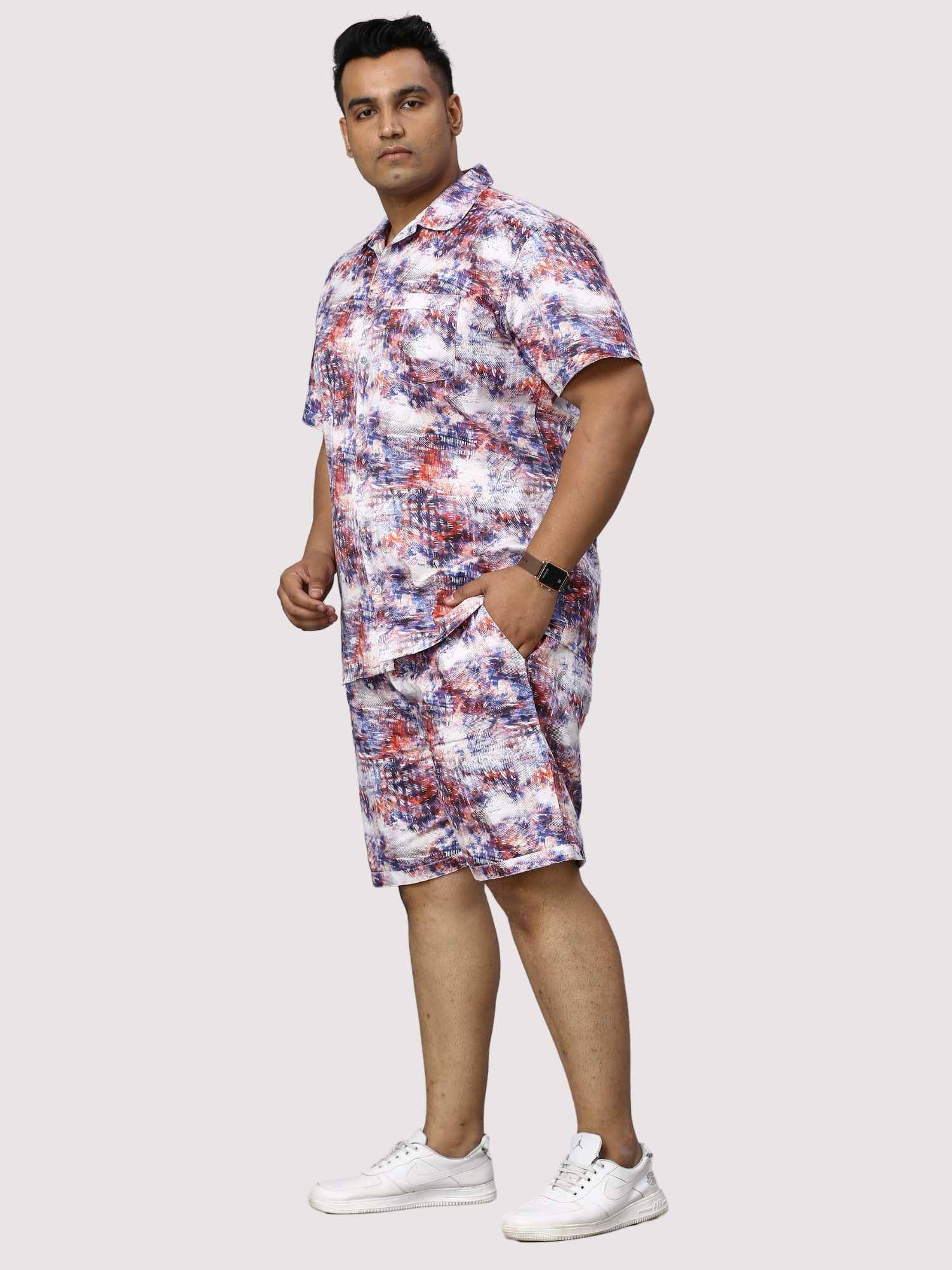 Monsoon Hue Digital Printed Half Co-Ords Men's Plus Size - Guniaa Fashions