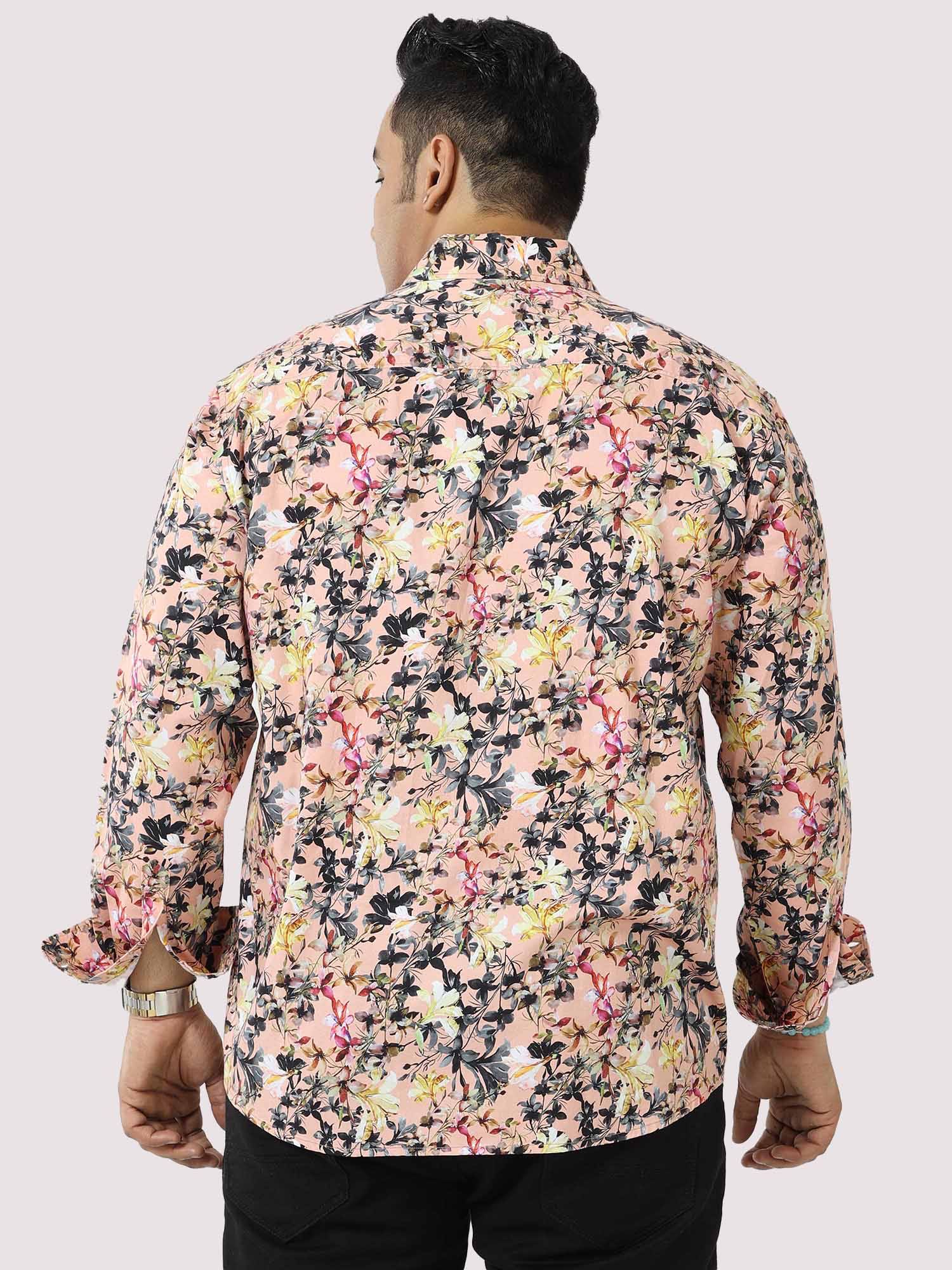 Peachy Floral Digital Printed Shirt Men's Plus Size - Guniaa Fashions