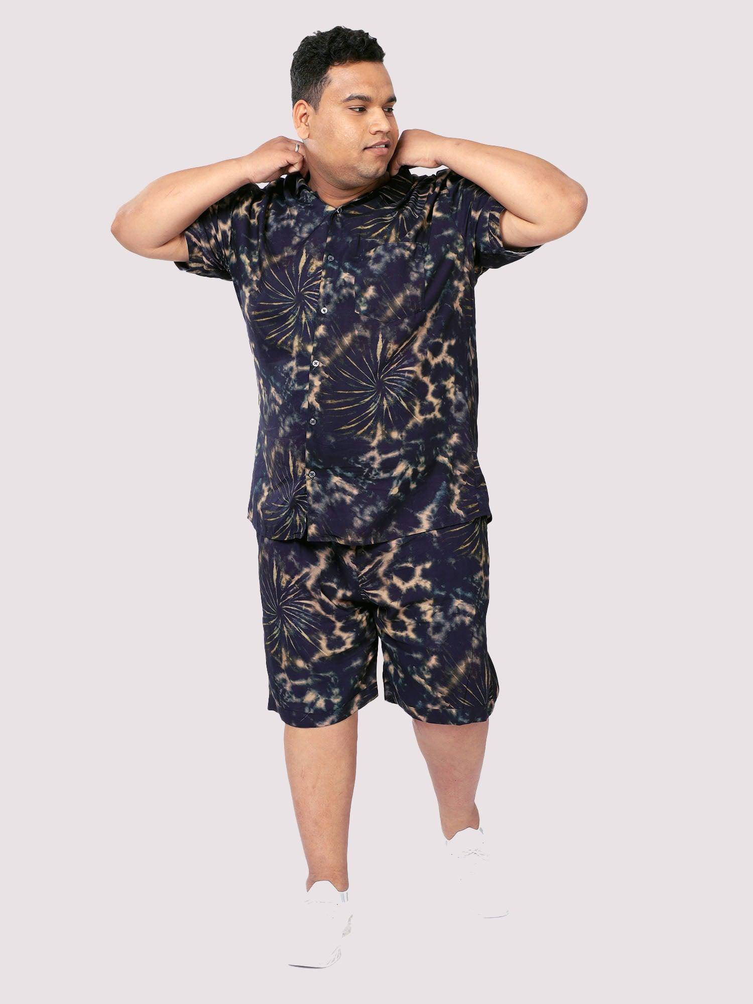 Navy Tie Dye Half Sleeve Co-Ords - Guniaa Fashions