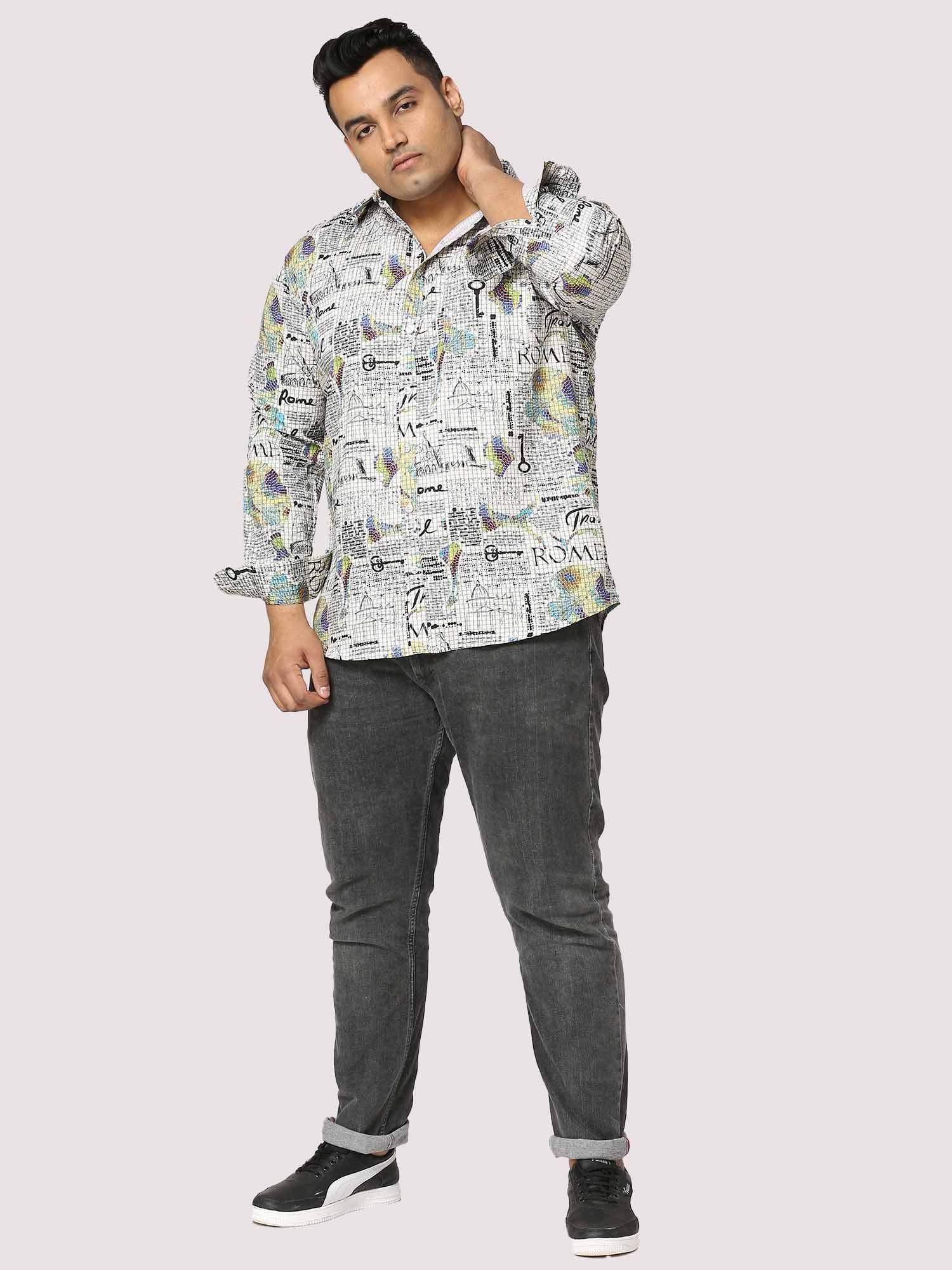 Rome Digital Printed Full Sleeve Men's Plus Size - Guniaa Fashions