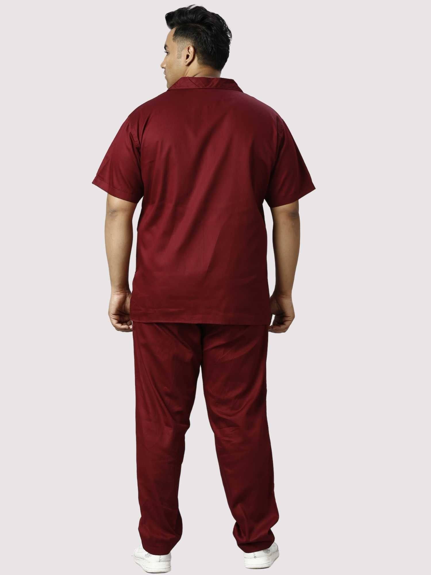 Rustic Solid Red Men Full Co-ords Set Men's Plus Size - Guniaa Fashions
