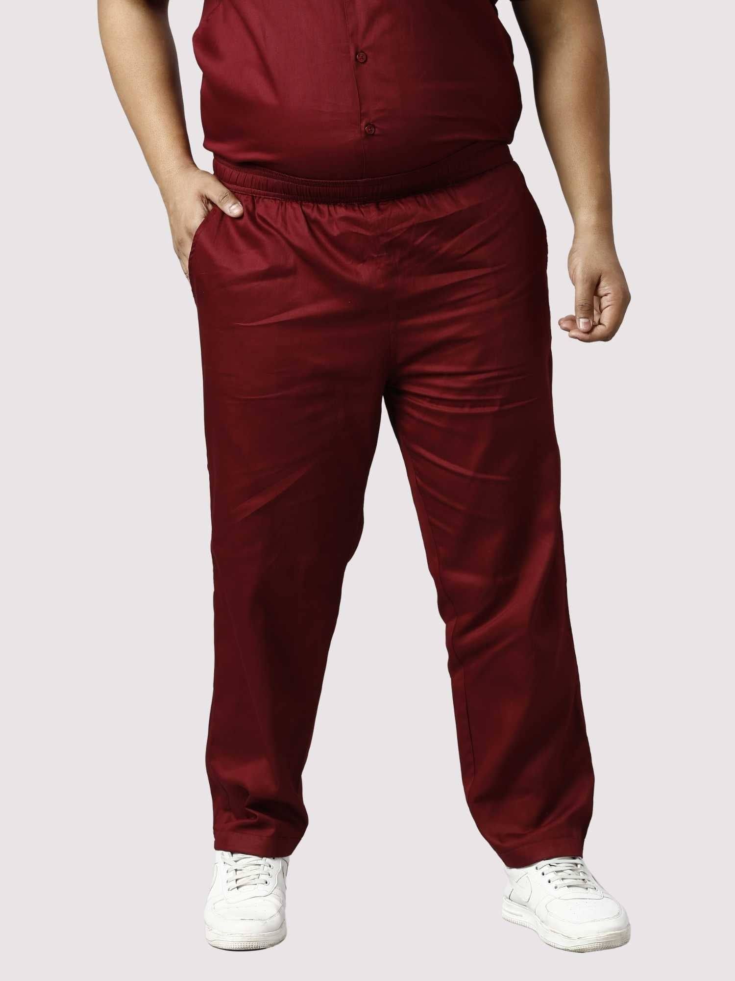Rustic Solid Red Men Full Co-ords Set Men's Plus Size - Guniaa Fashions