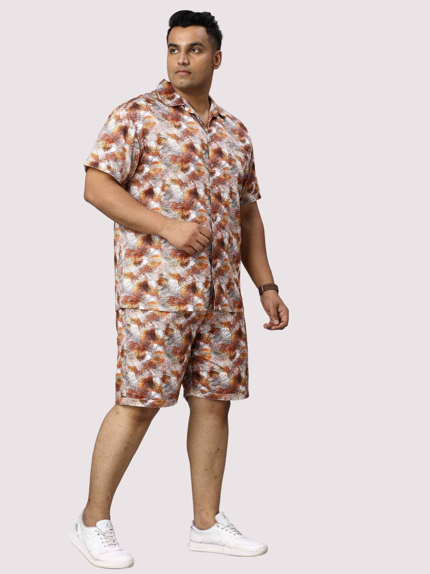 Sandstone Digital Printed Half Co-Ords Men's Plus Size - Guniaa Fashions