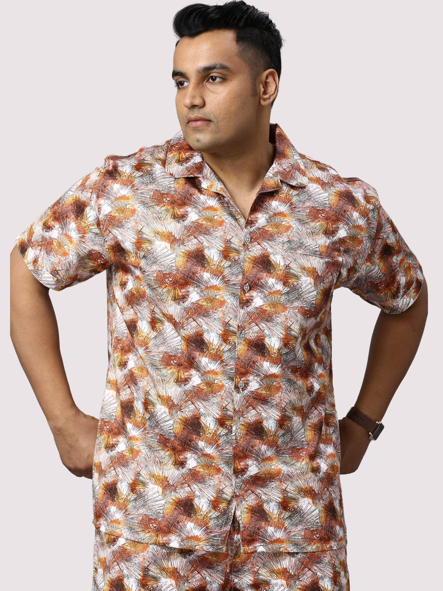 Sandstone Digital Printed Half Co-Ords Men's Plus Size - Guniaa Fashions