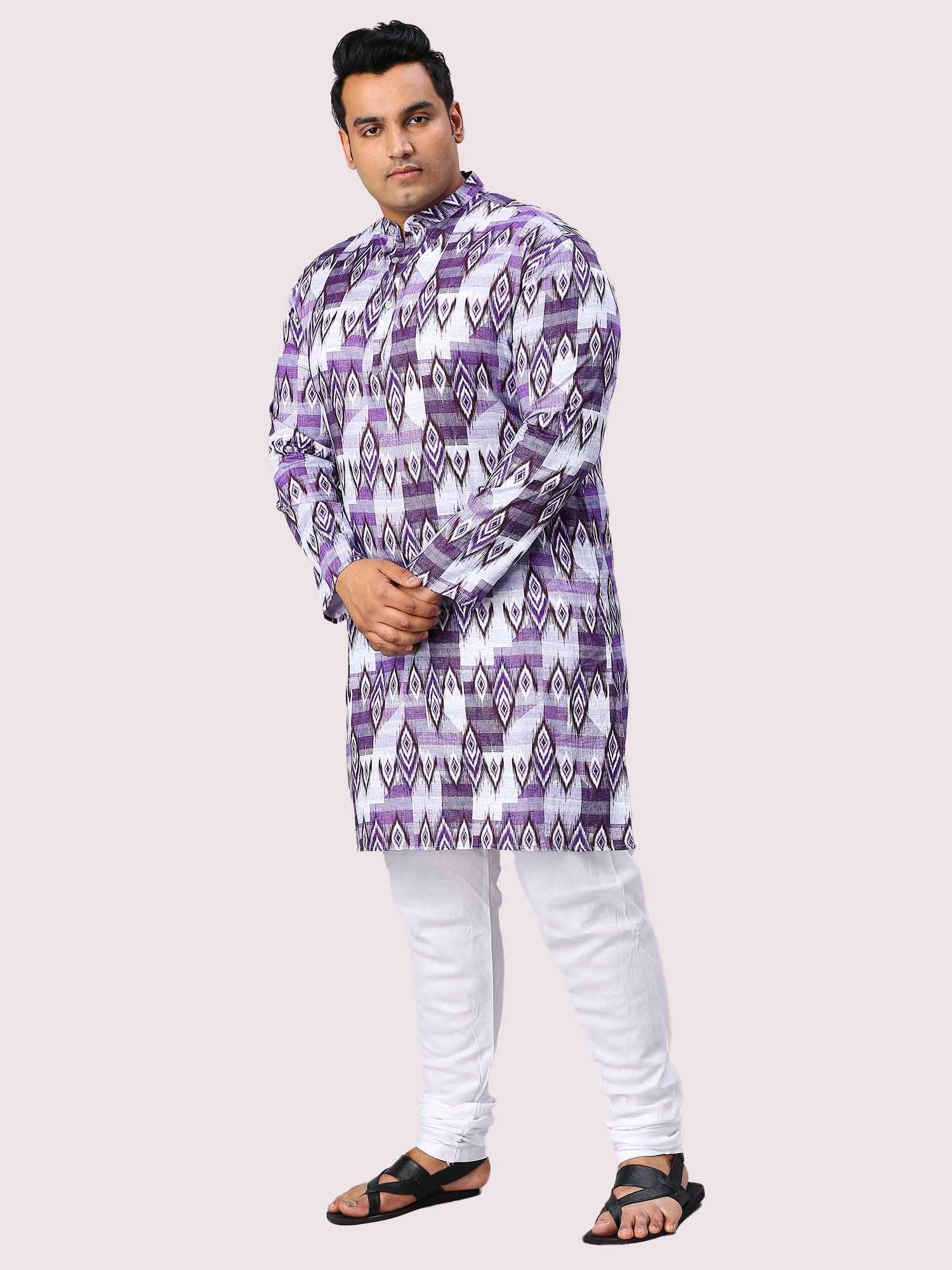 Spun Pearl Digital Printed Men's Plus Size Kurta - Guniaa Fashions