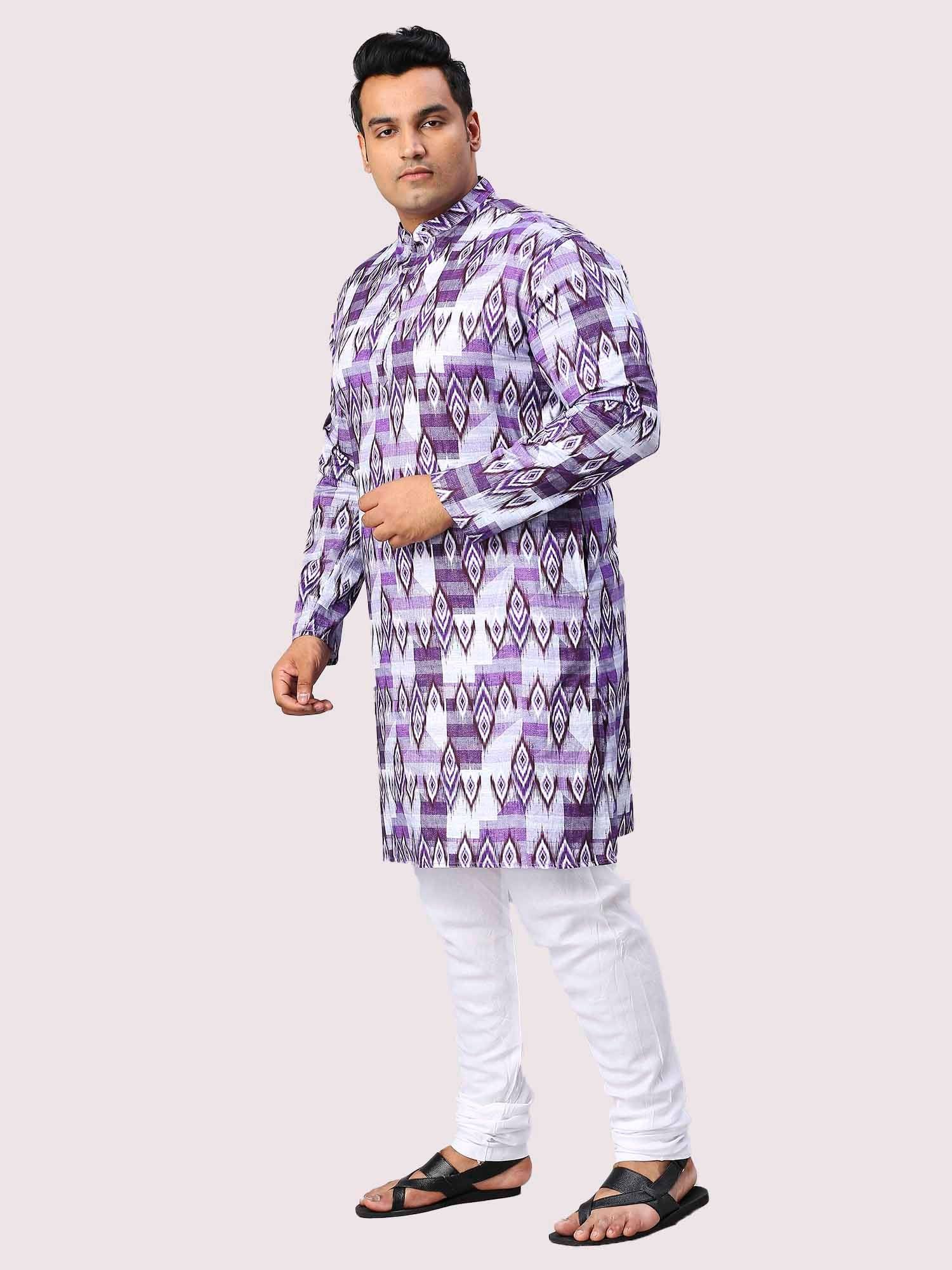 Spun Pearl Digital Printed Men's Plus Size Kurta - Guniaa Fashions