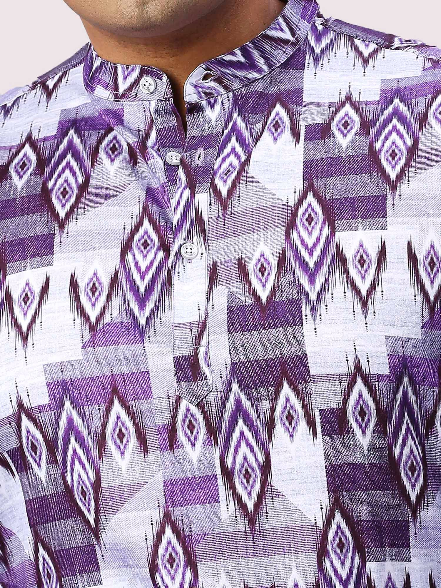 Spun Pearl Digital Printed Men's Plus Size Kurta - Guniaa Fashions