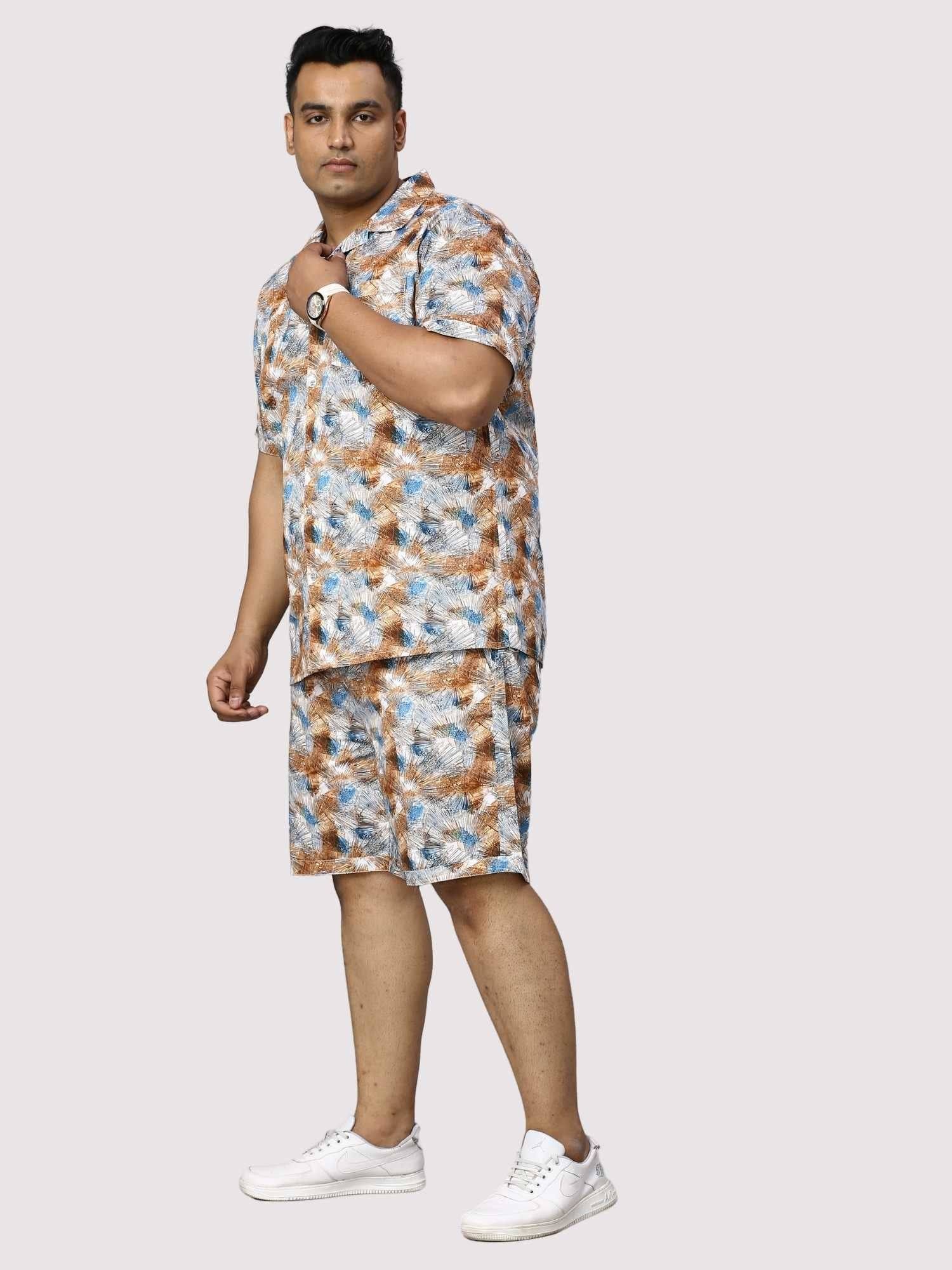 Star Dust Digital Printed Half Co-Ords Men's Plus Size - Guniaa Fashions