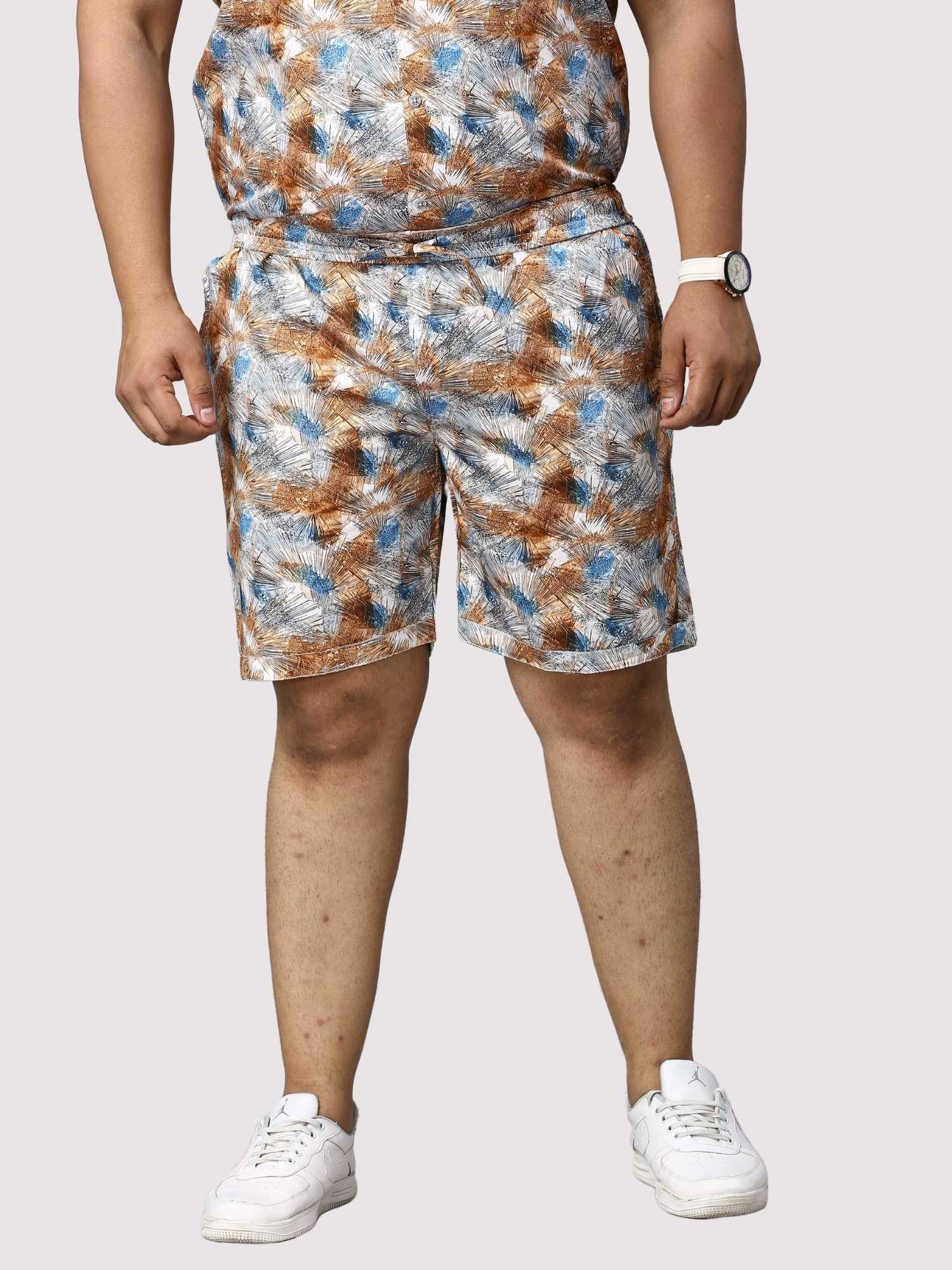 Star Dust Digital Printed Half Co-Ords Men's Plus Size - Guniaa Fashions