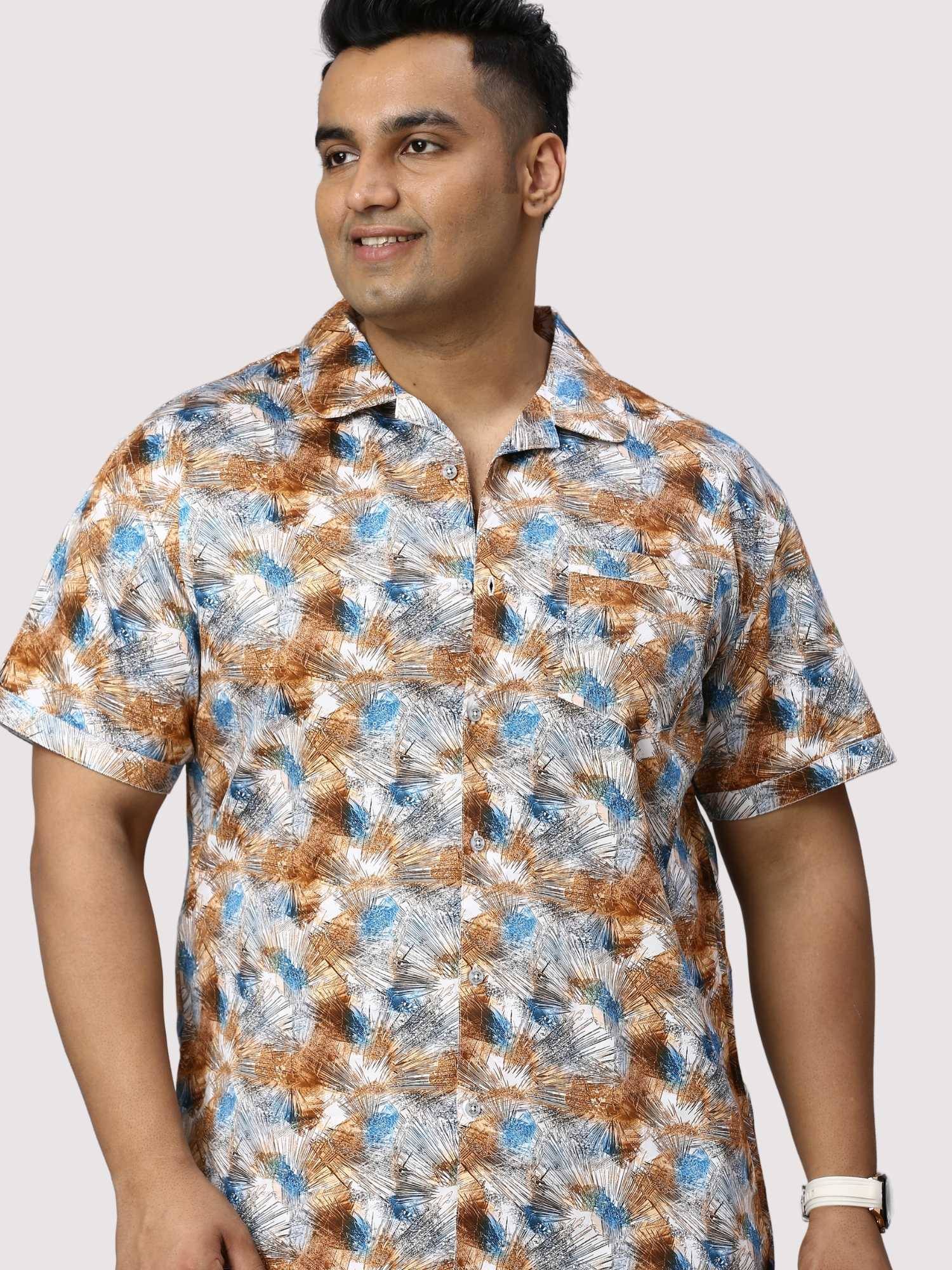 Star Dust Digital Printed Half Co-Ords Men's Plus Size - Guniaa Fashions