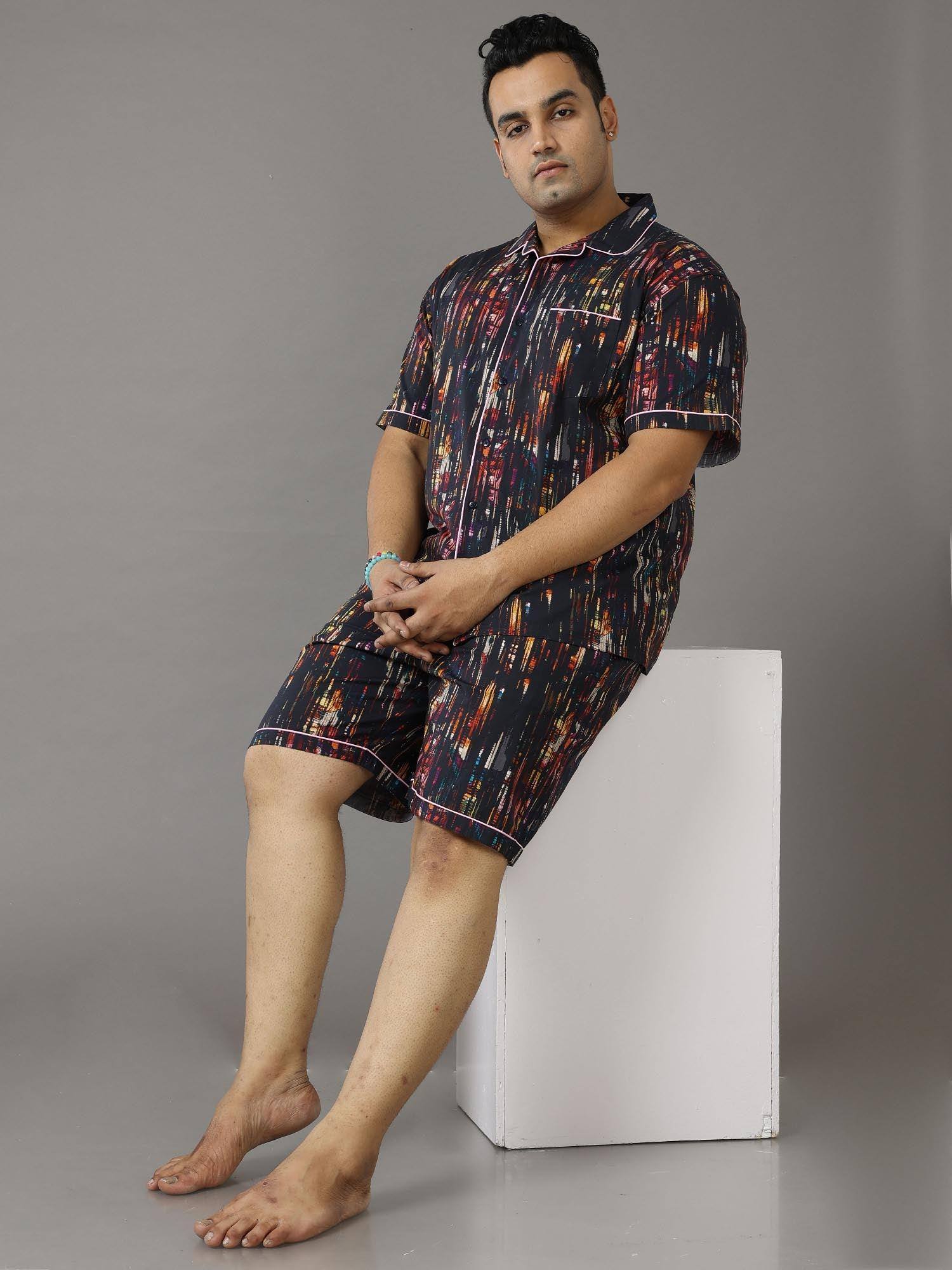 Stripe Jaal Half Sleeve Co-Ords