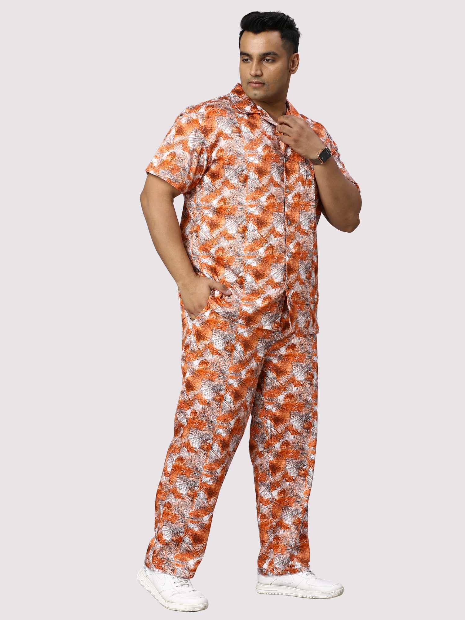 Sunrise Orange Men Digital Printed Full Co-Ords Men's Plus Size - Guniaa Fashions