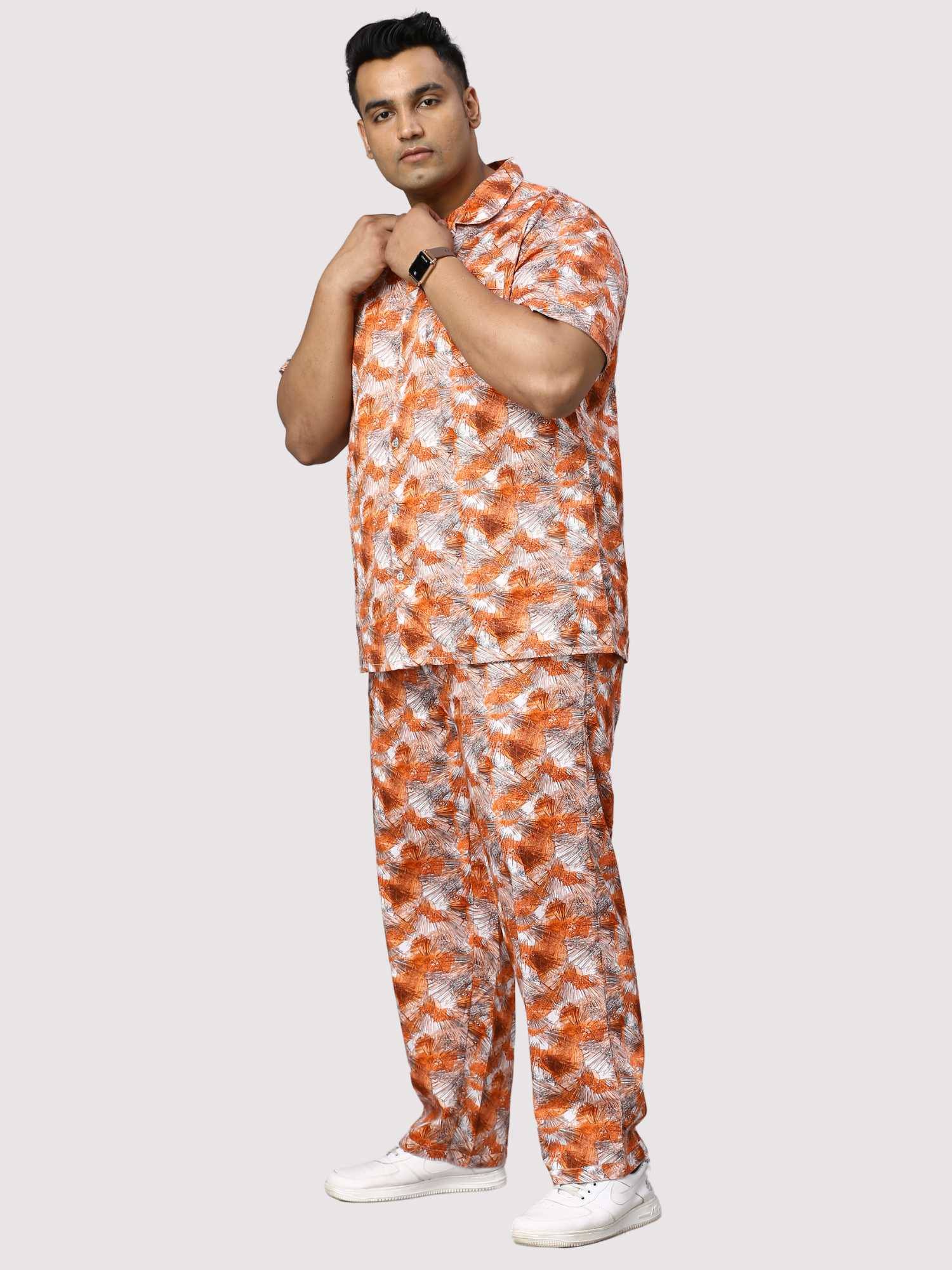 Sunrise Orange Men Digital Printed Full Co-Ords Men's Plus Size - Guniaa Fashions