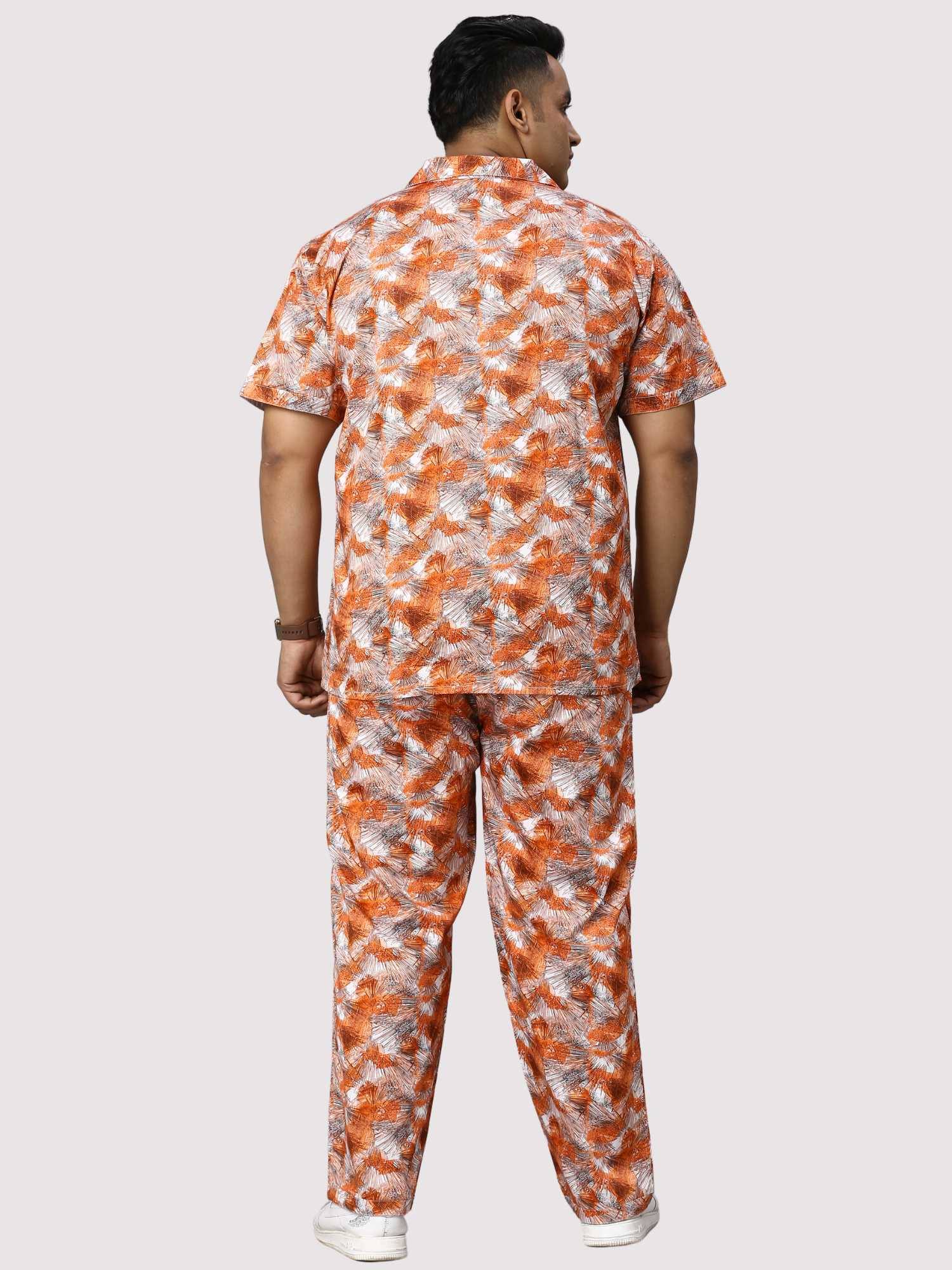 Sunrise Orange Men Digital Printed Full Co-Ords Men's Plus Size - Guniaa Fashions