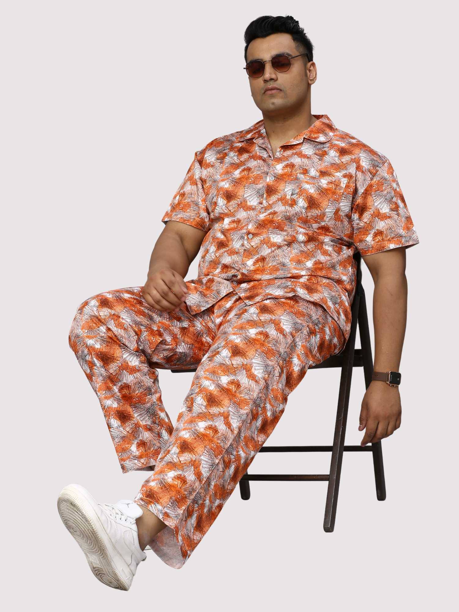 Sunrise Orange Men Digital Printed Full Co-Ords Men's Plus Size - Guniaa Fashions