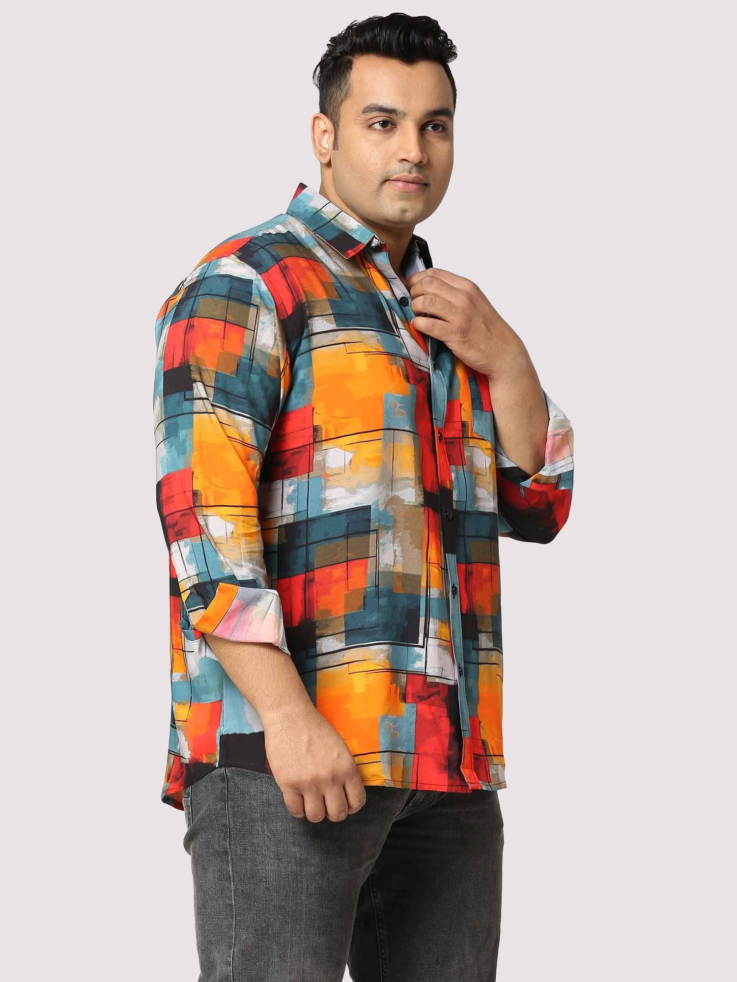 Sunset Strokes Digital Printed Full Sleeve Men's Plus Size - Guniaa Fashions