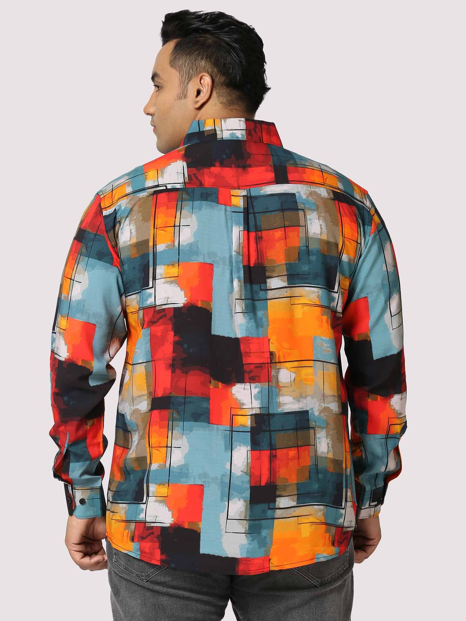 Sunset Strokes Digital Printed Full Sleeve Men's Plus Size - Guniaa Fashions