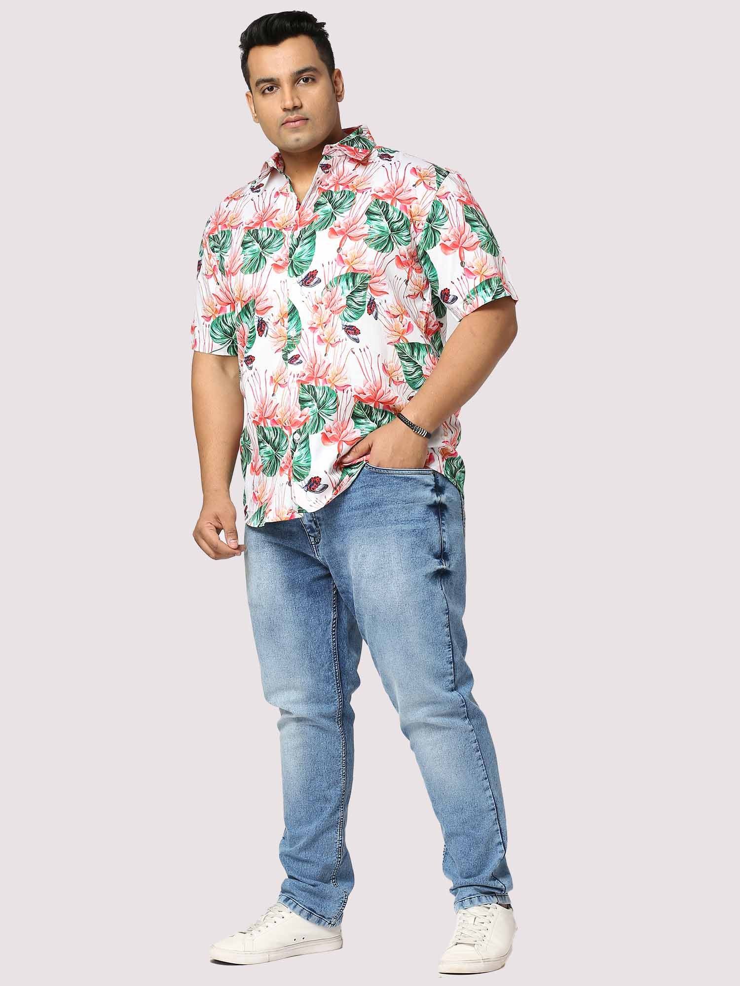 Vacation Digital Printed Half Shirt Men's Plus Size - Guniaa Fashions