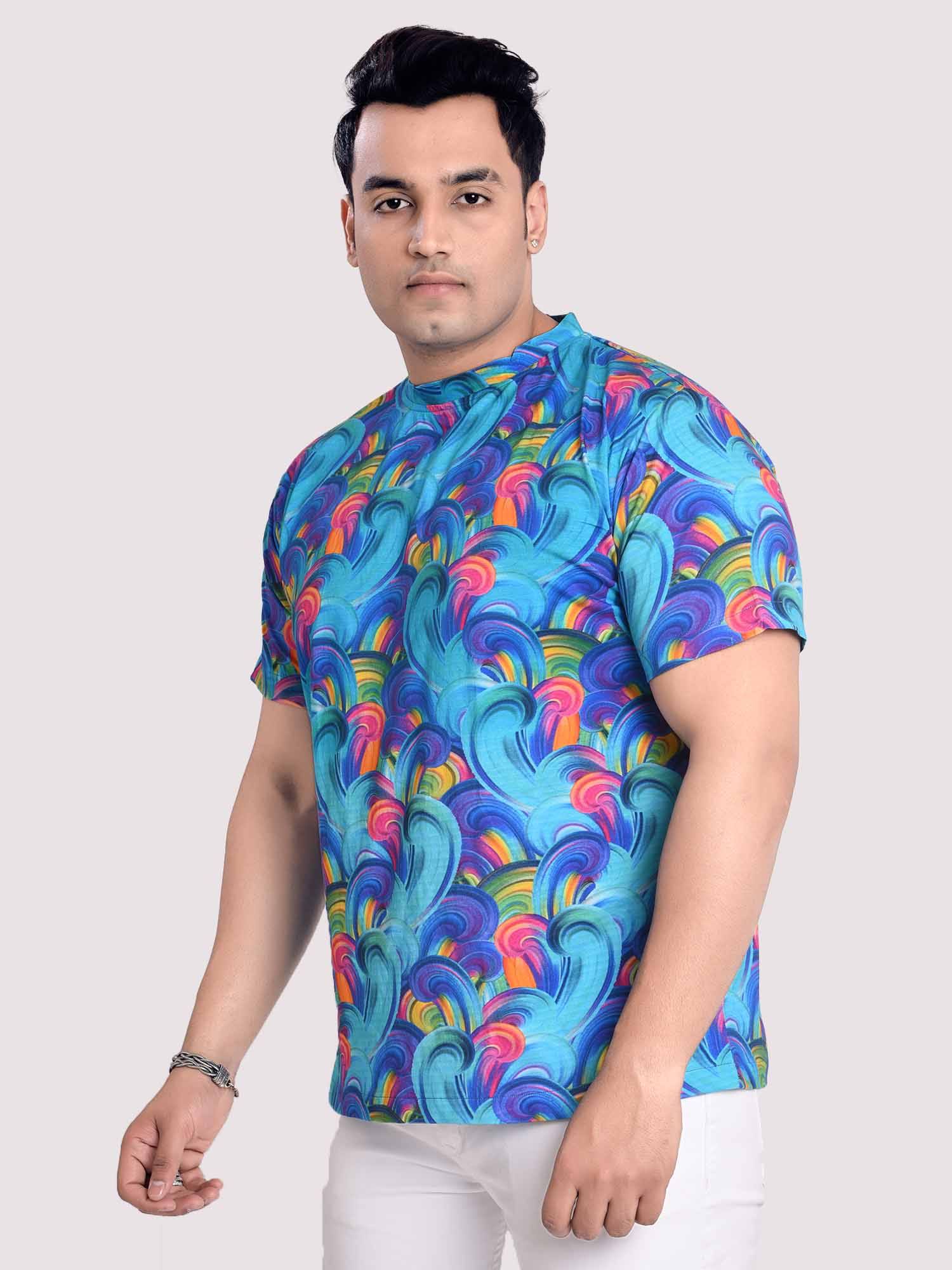 Vintage Digital Printed Round Neck T-Shirt Men's Plus Size - Guniaa Fashions