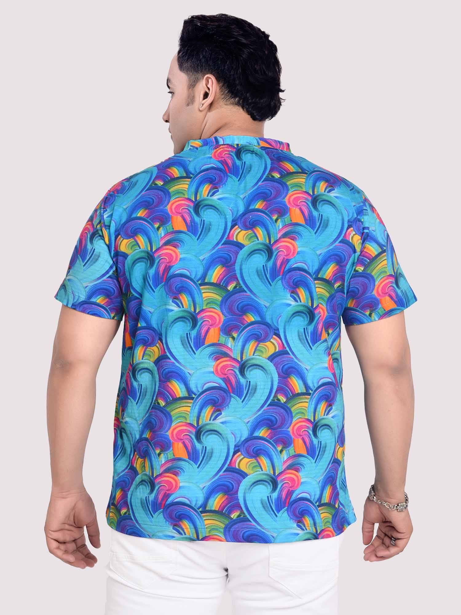 Vintage Digital Printed Round Neck T-Shirt Men's Plus Size - Guniaa Fashions