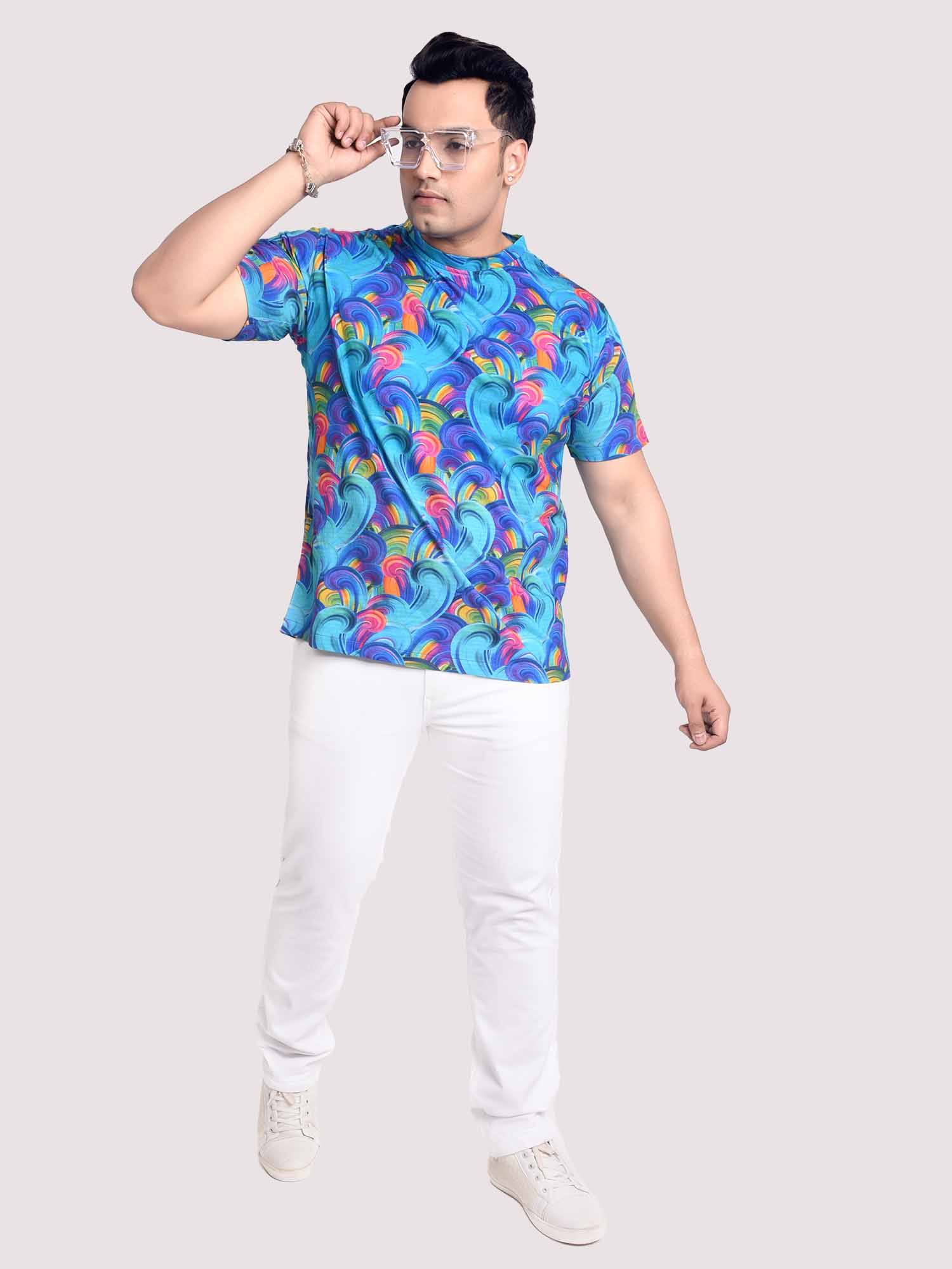 Vintage Digital Printed Round Neck T-Shirt Men's Plus Size - Guniaa Fashions