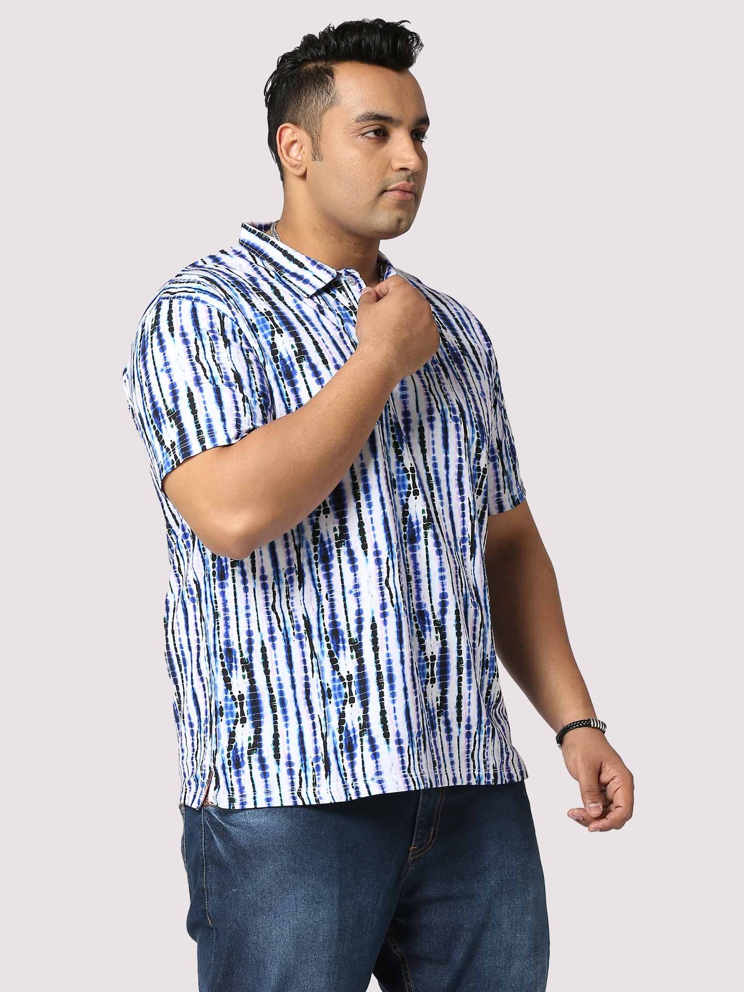 Waves Half Sleeves Digital Printed Shirt Men's Plus Size - Guniaa Fashions