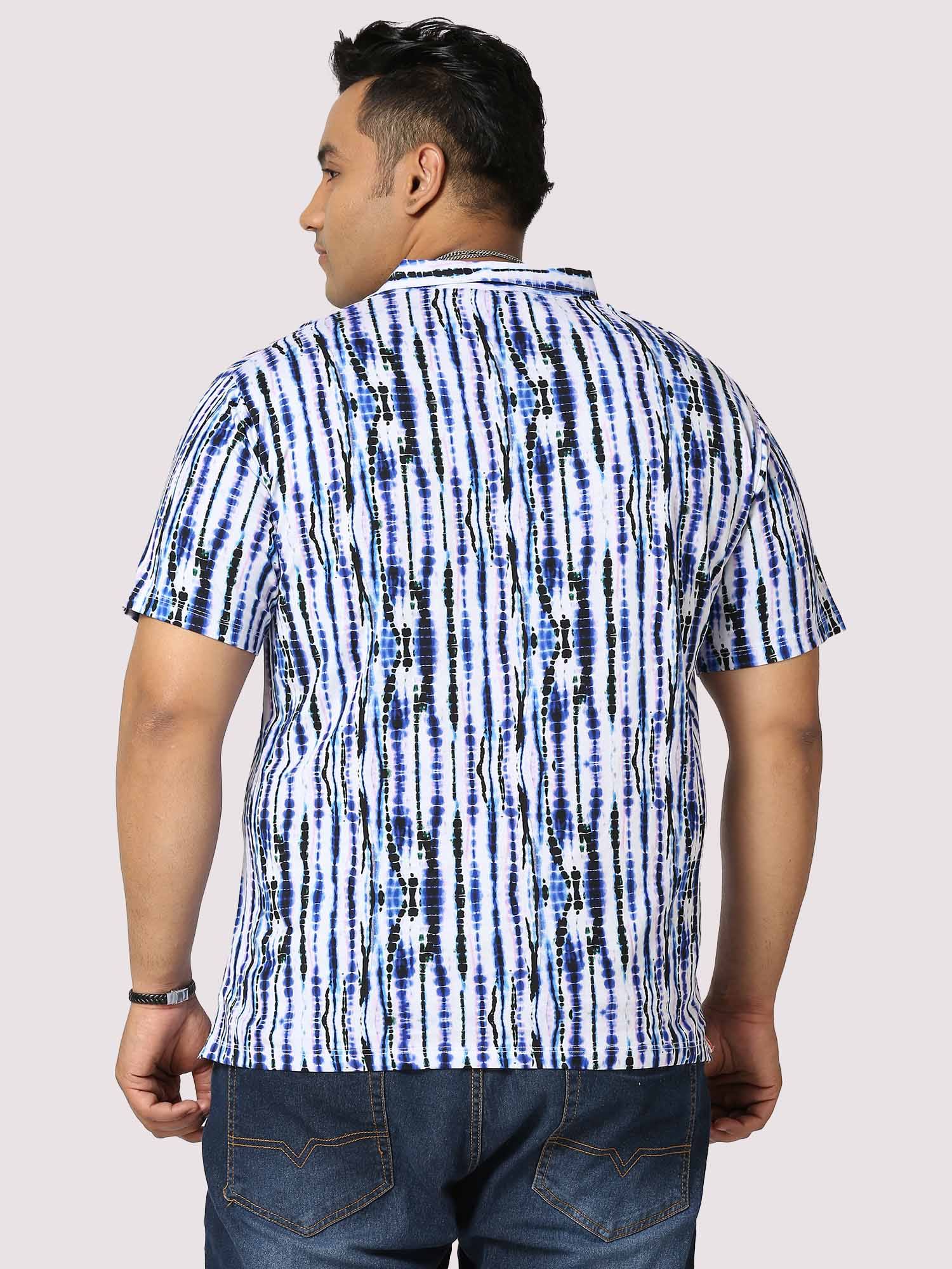 Waves Half Sleeves Digital Printed Shirt Men's Plus Size - Guniaa Fashions